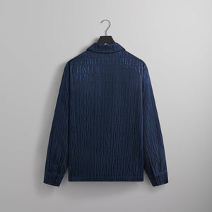 Kith Jacquard Faille Long Sleeve Boxy Collared Overshirt - Nocturnal PH