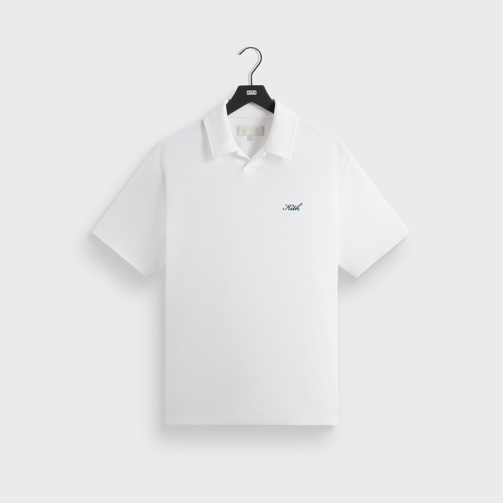 Kith Micro Waffle Drew Polo - White