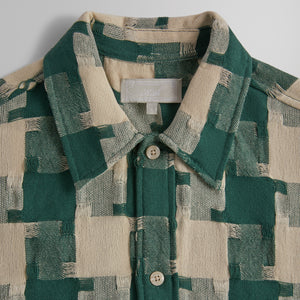 Kith Jumbo Houndstooth Boxy Collared Overshirt - Conifer