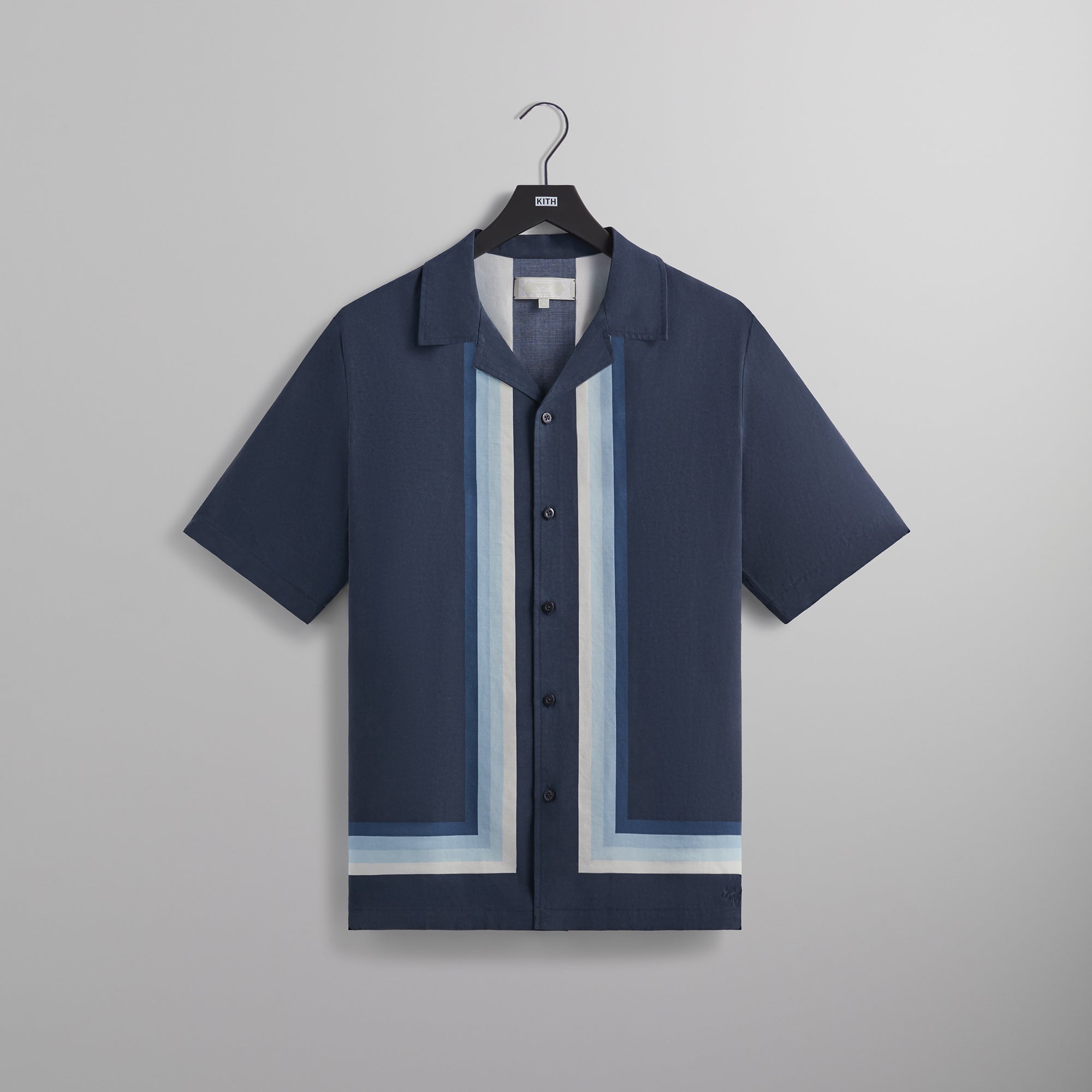 PoligoShops Border Stripe Thompson Camp Collar Shirt