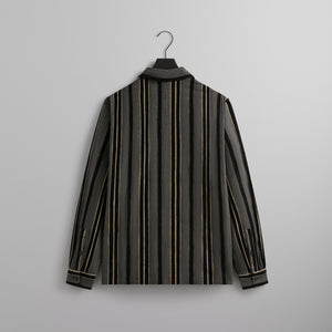 Kith Striped Flannel Boxy Collared Overshirt - Black