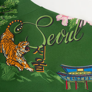 Kith Seoul Thompson Camp Collar Shirt - Conifer
