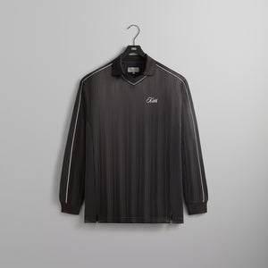 Kith Pinstripe Tricot Panelled Tap In Polo - Black Oyster