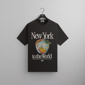 Kith NY to the World Apple Globe Vintage Tee - Black