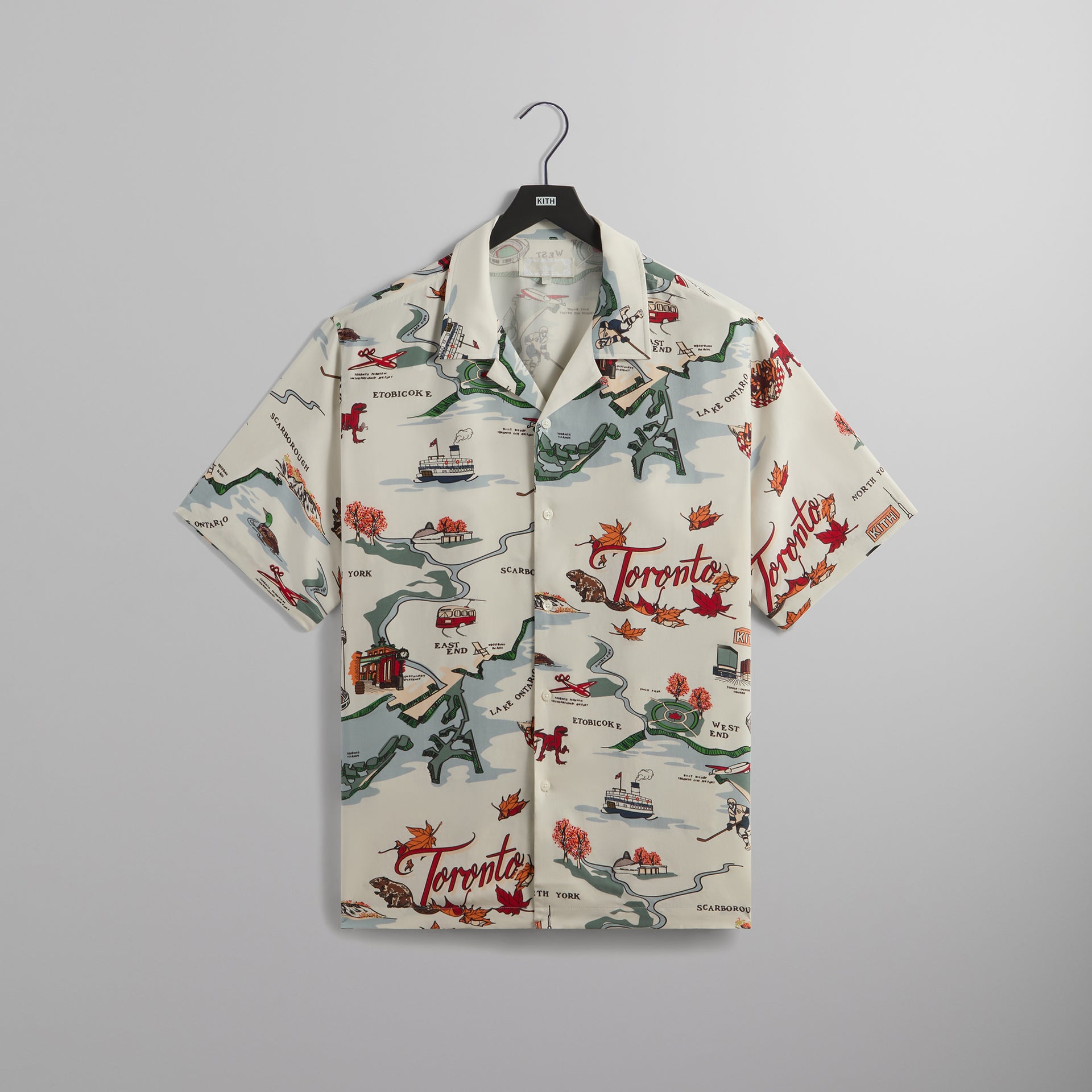 Kith Toronto Thompson Camp Collar Shirt - Concrete