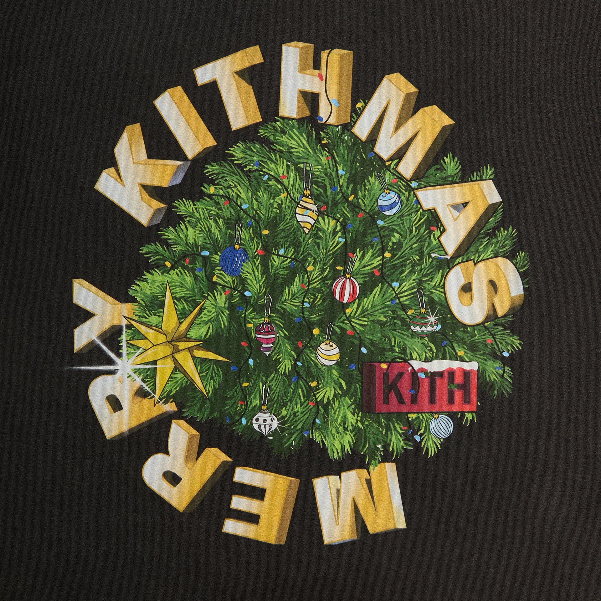 Kithmas Tree Vintage Tee - Black