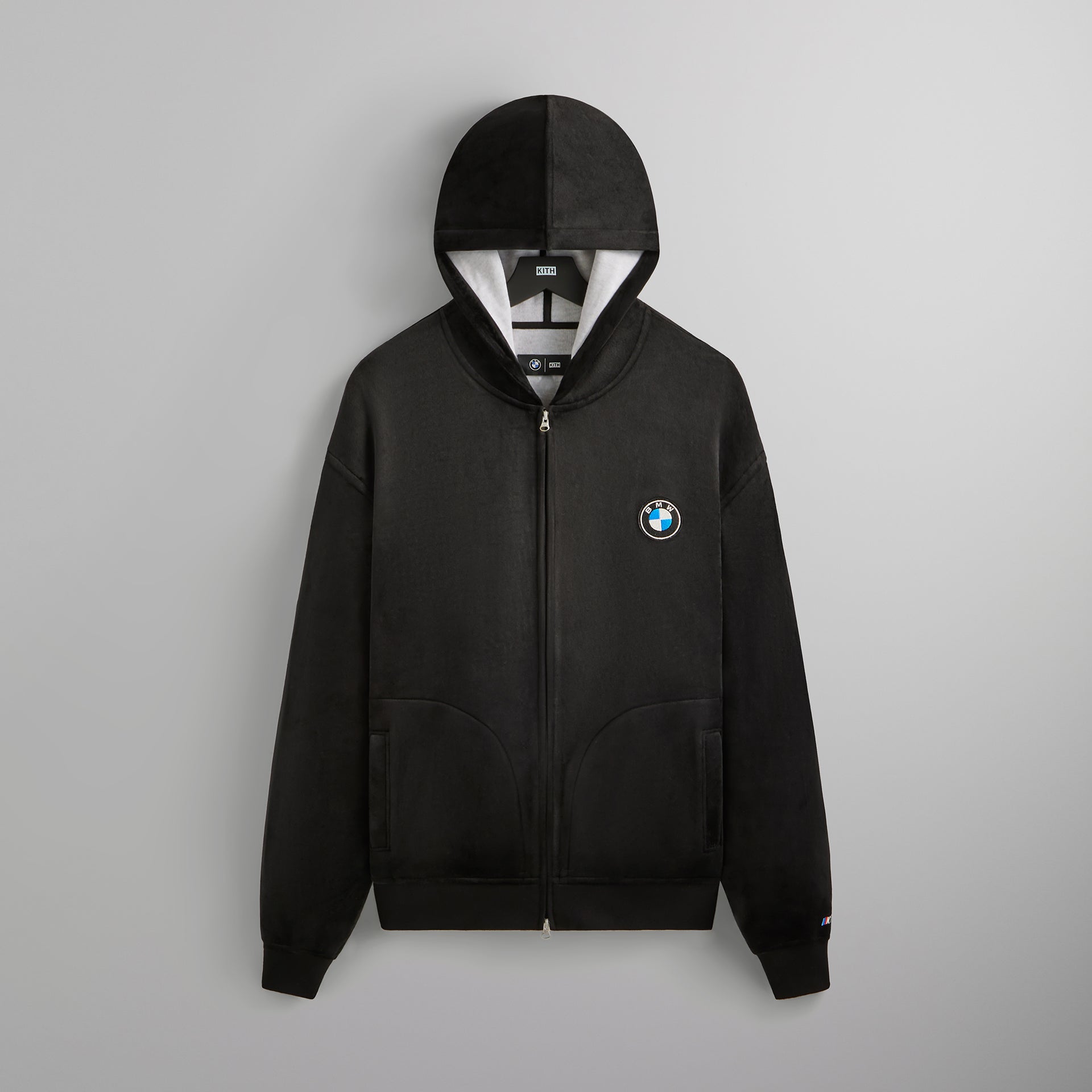 UrlfreezeShops for BMW Bonded Velour Williams V Full Zip Eisenhower Hoodie - Black