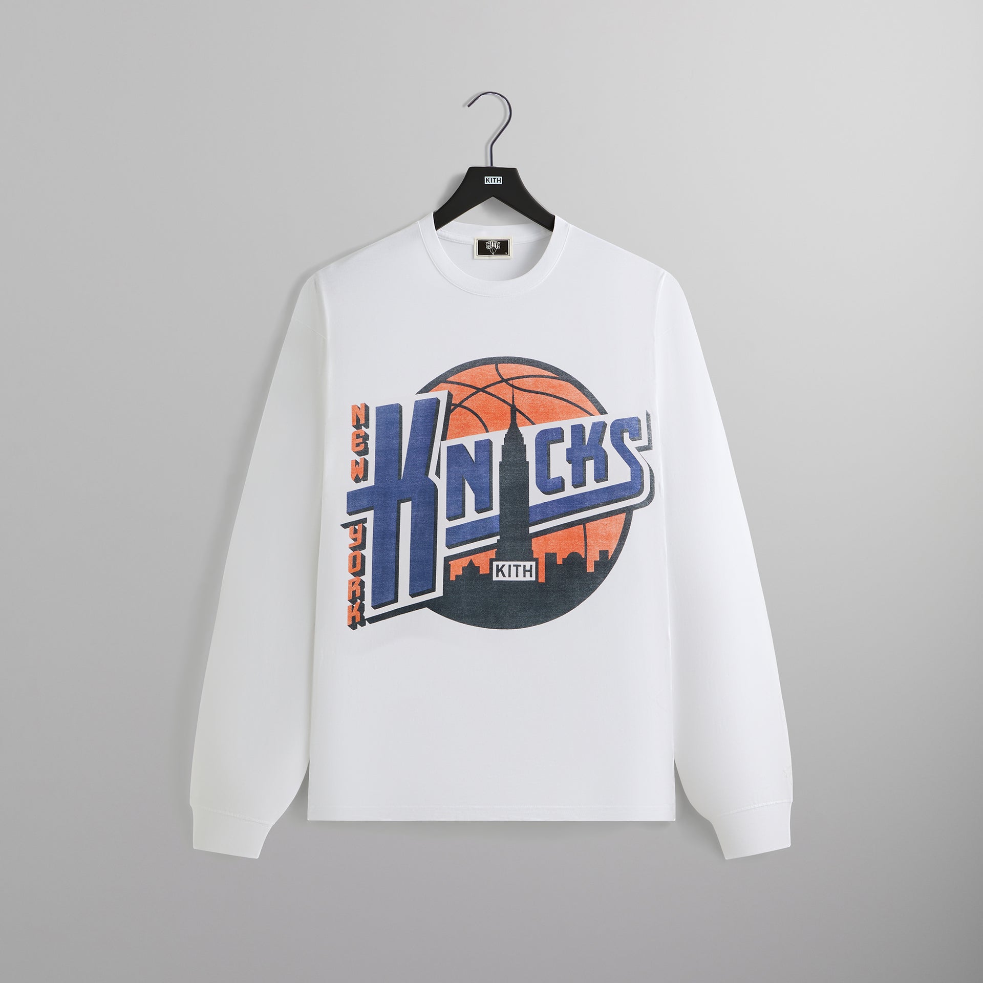 Kith for the New York Knicks City Vintage Long Sleeve Tee - White