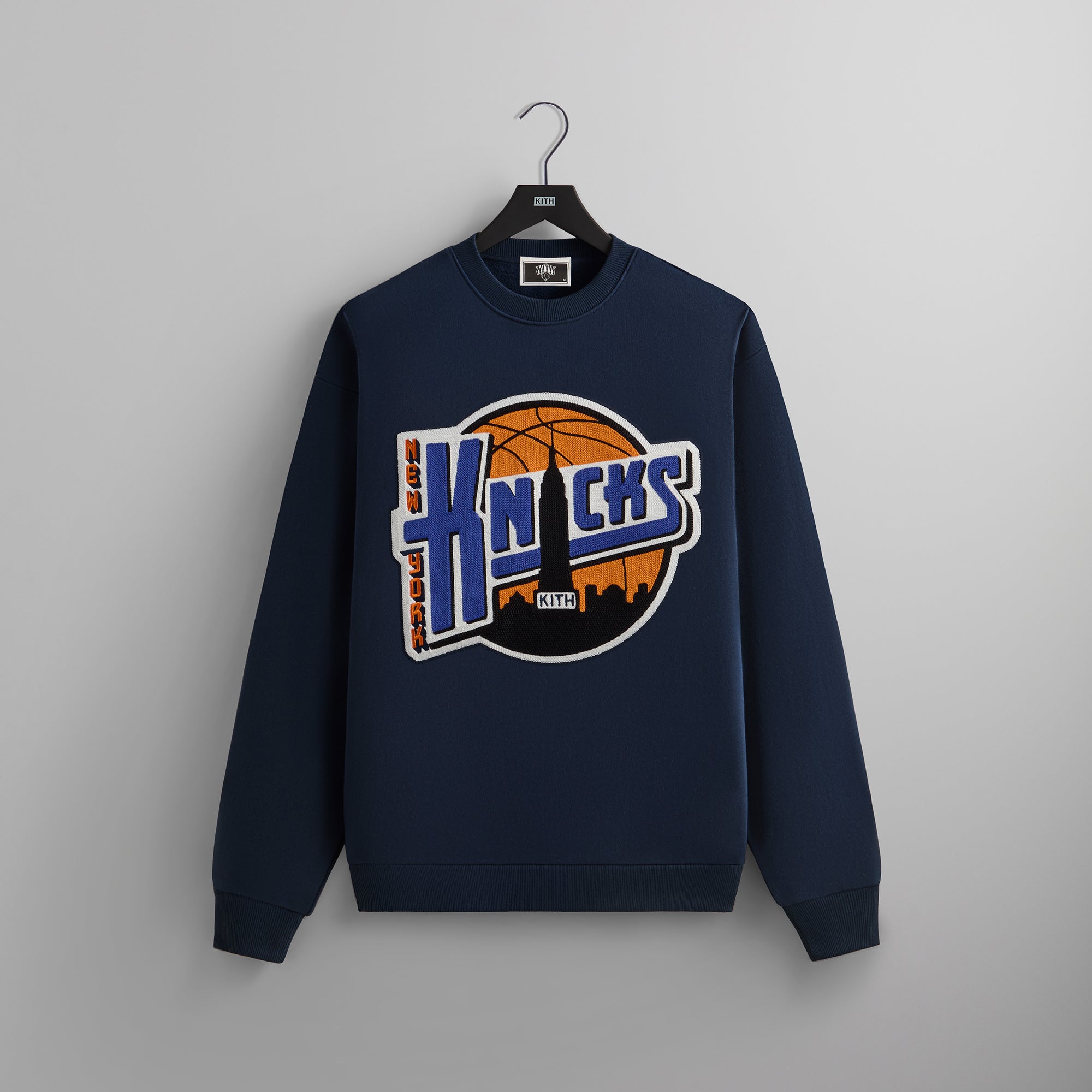 Kith for the New York Knicks City Vintage Nelson Crewneck Nocturnal