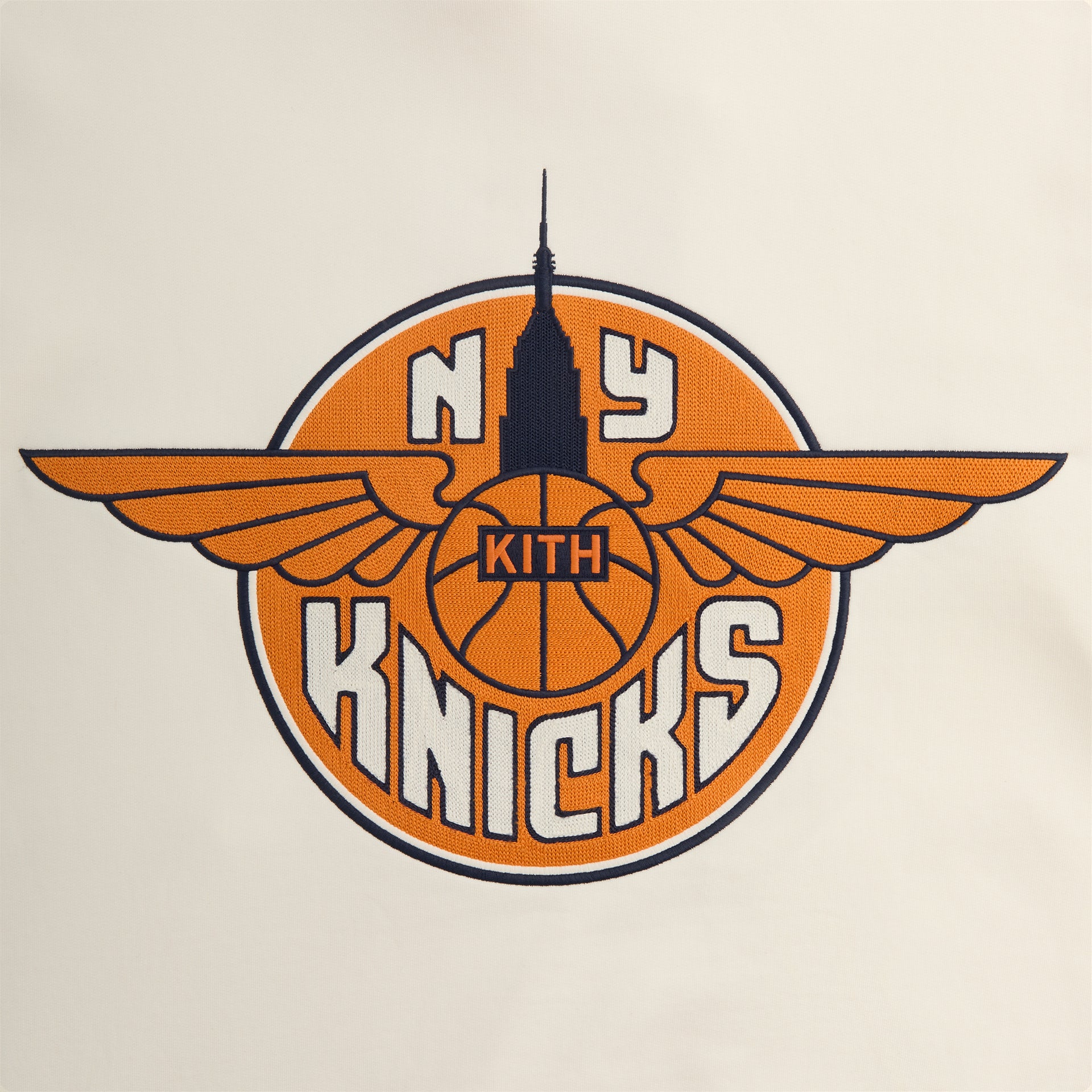 Kith for the New York Knicks Wingman Vintage Nelson Hoodie - Sandrift