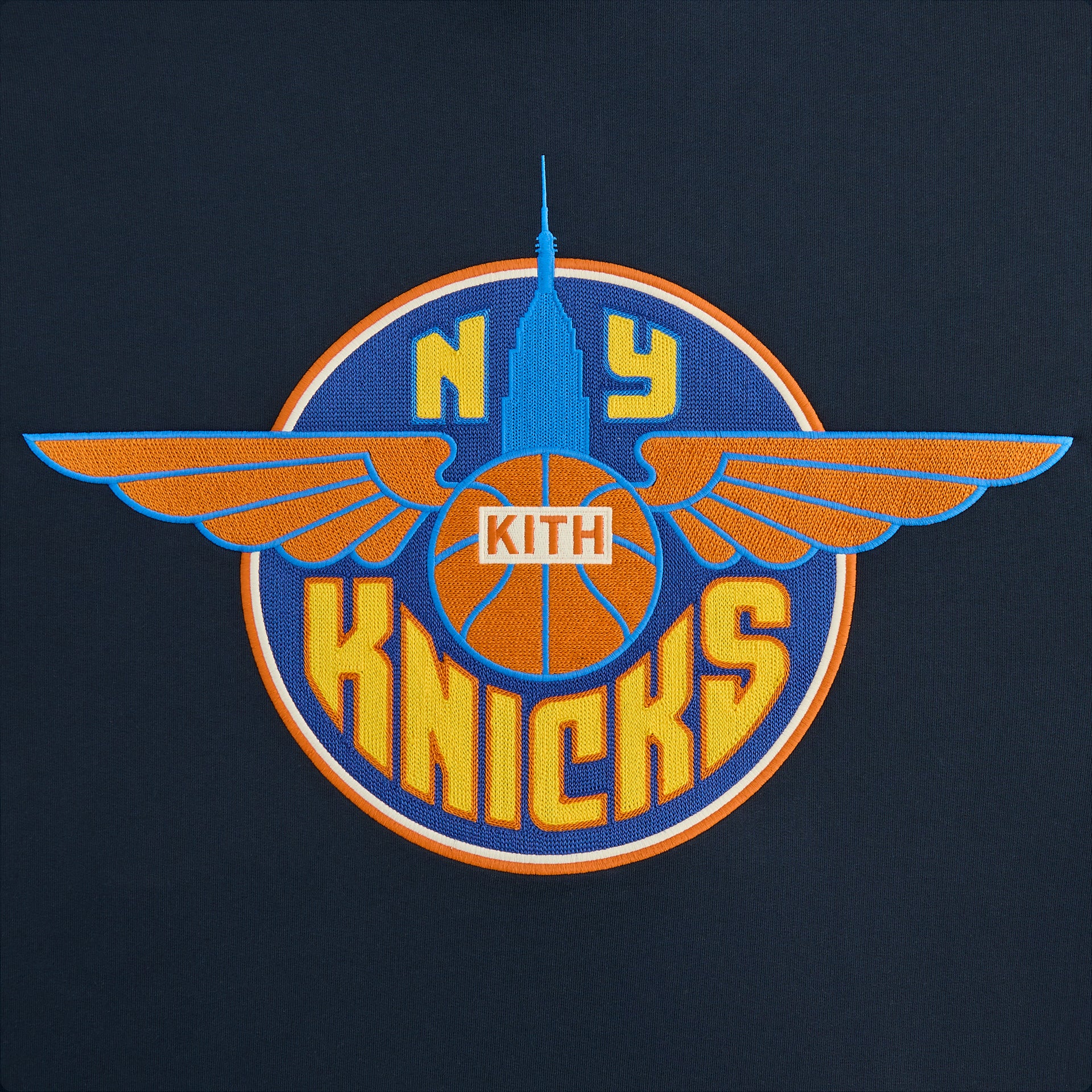 Kith for the New York Knicks Wingman Vintage Nelson Hoodie - Nocturnal