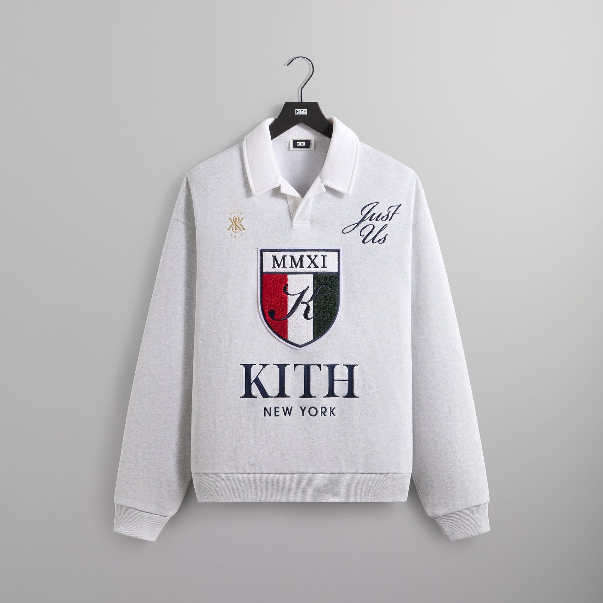 Kith Nelson Collared Pullover - Light Heather Grey PH