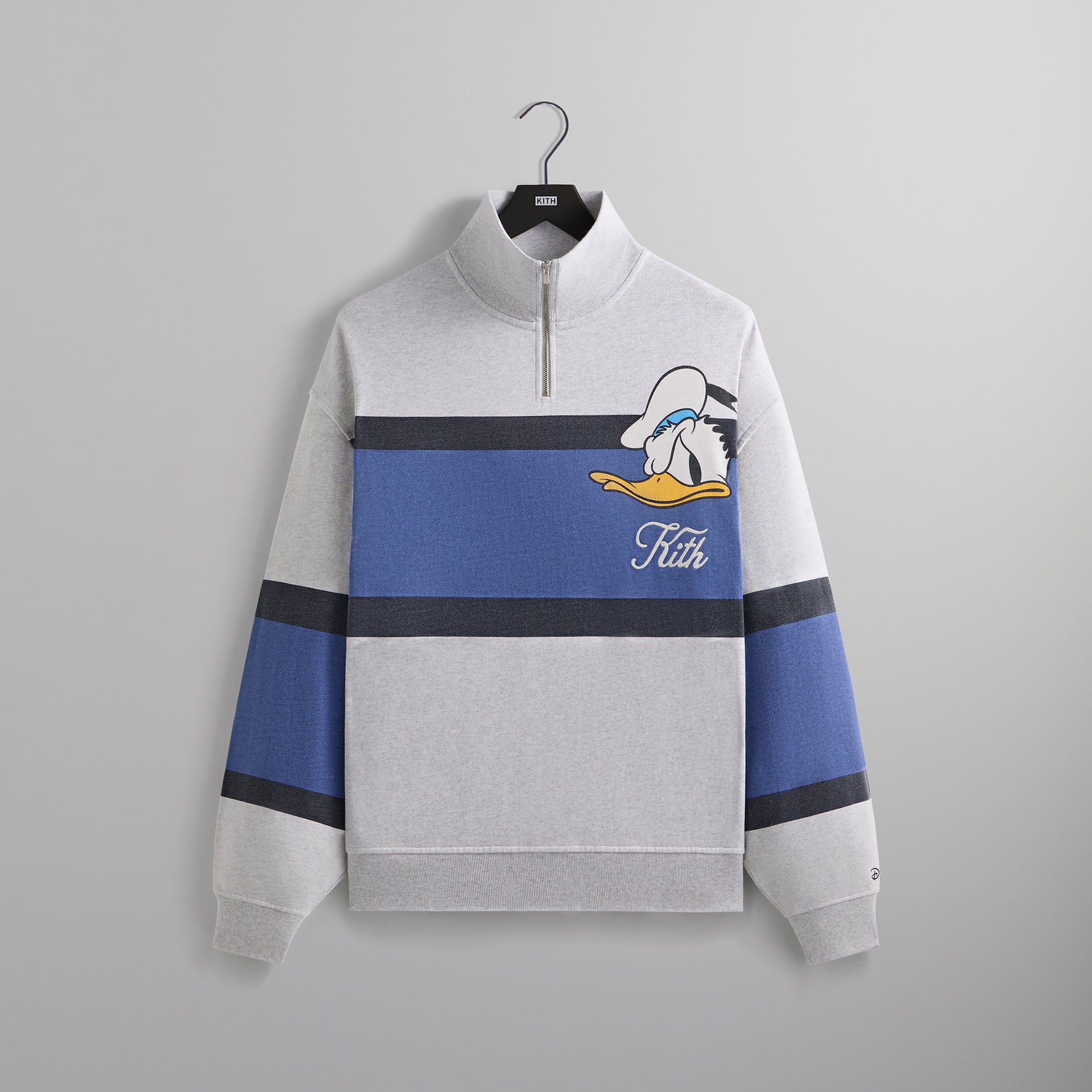 Disney | Kith for Donald Duck Quarter Zip Fleece Wyona Sweatshirt - Light Heather Grey