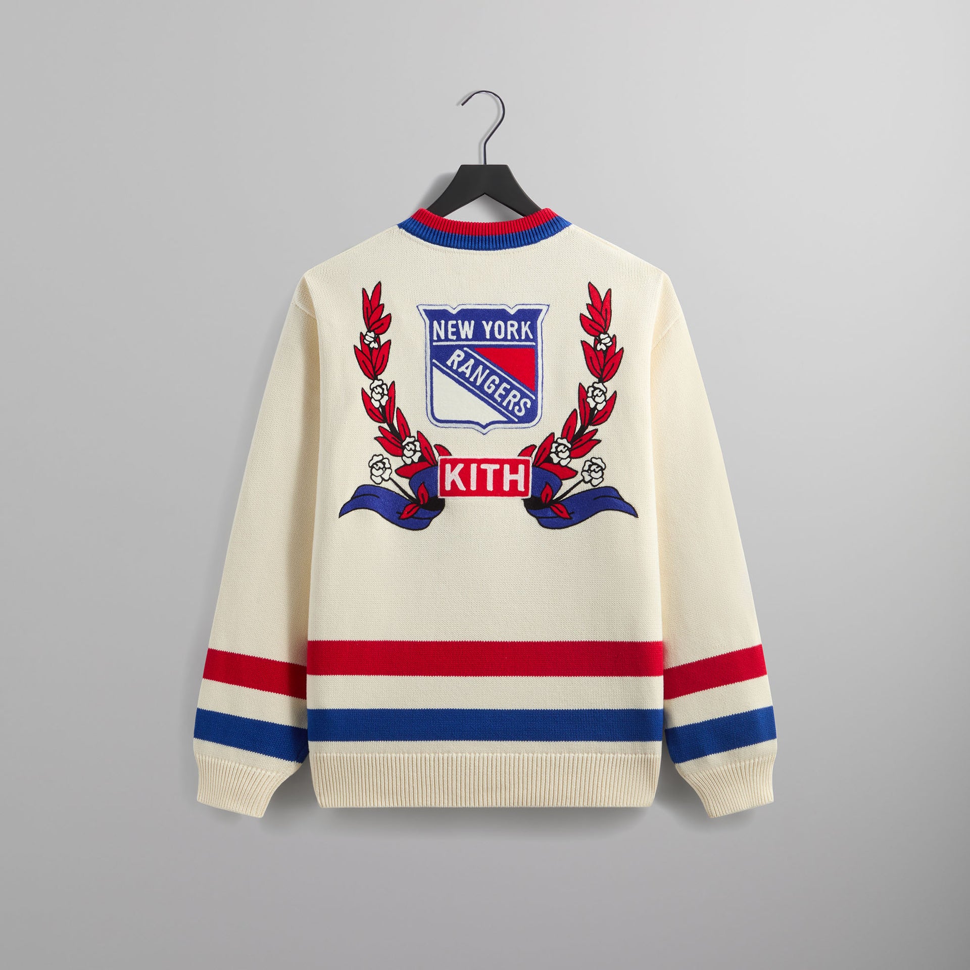 Kith for the New York Rangers V-Neck Lewis Sweater - Sandrift