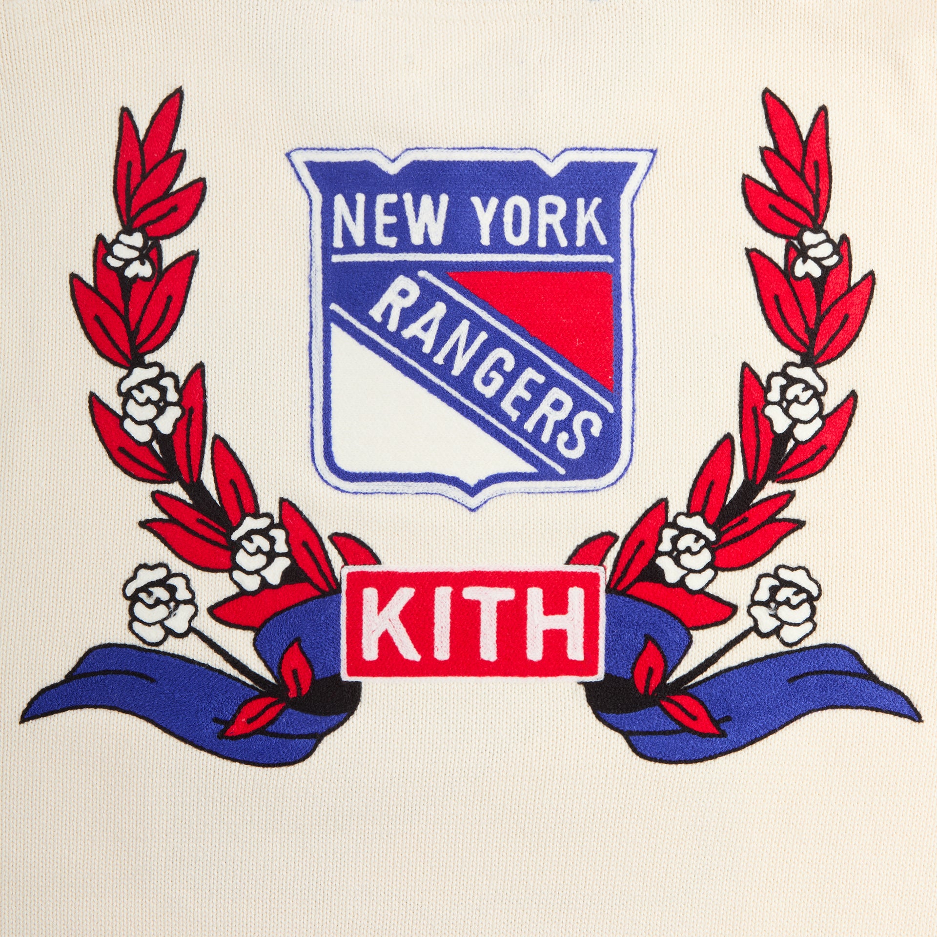 Kith for the New York Rangers V-Neck Lewis Sweater - Sandrift