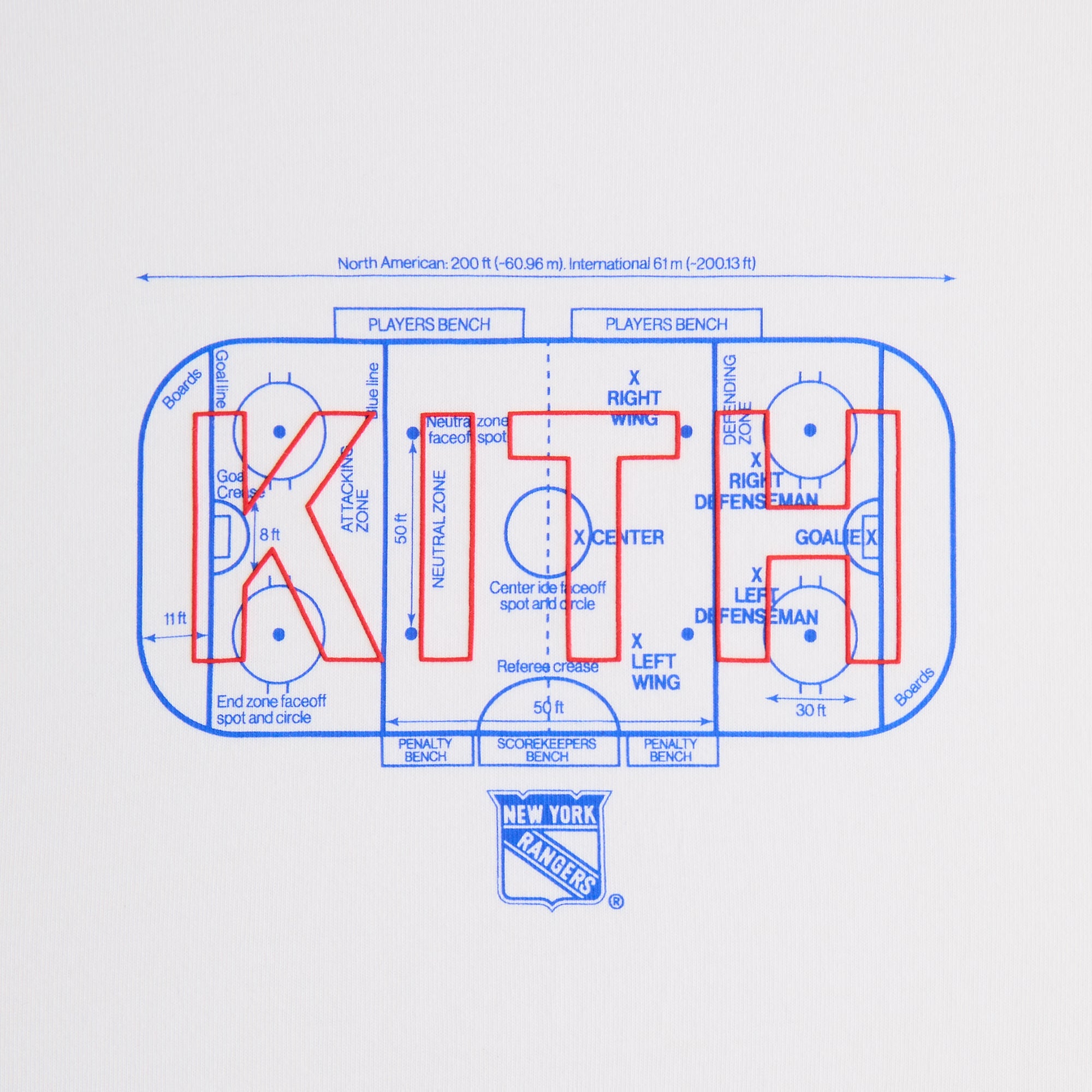 Kith for the New York Rangers Rink Vintage Tee - White