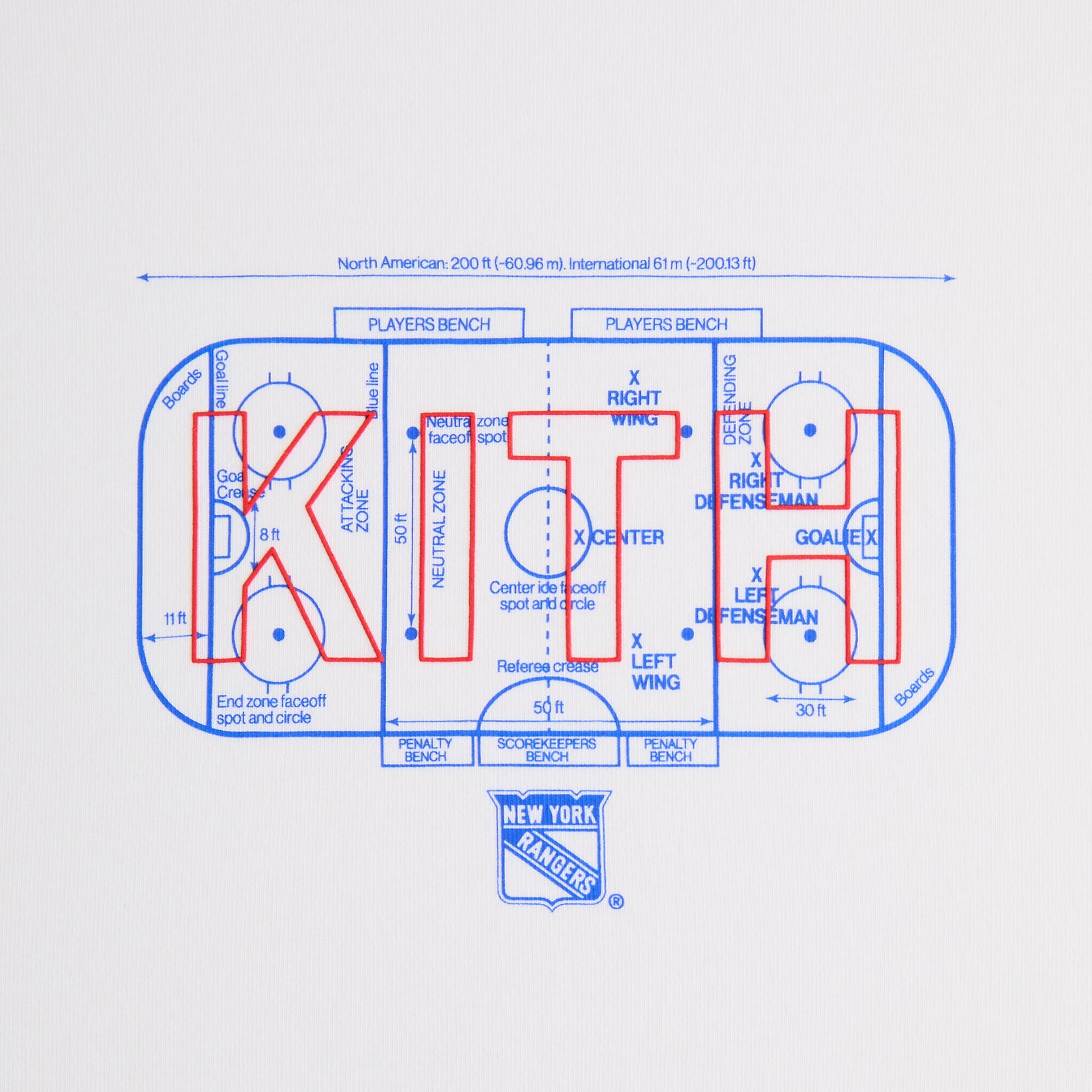 Kith for the New York Rangers Rink Vintage Tee - White