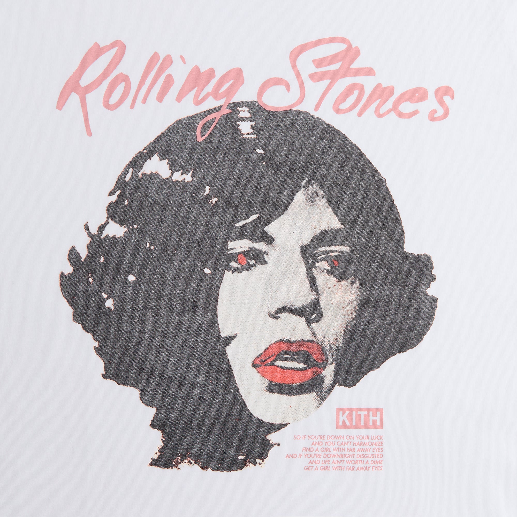 ★25SS★Kith for The Rolling Stones Mick Photo Vintage Tee Kith for The Rolling Stones Mick Photo Vintage Tee - White