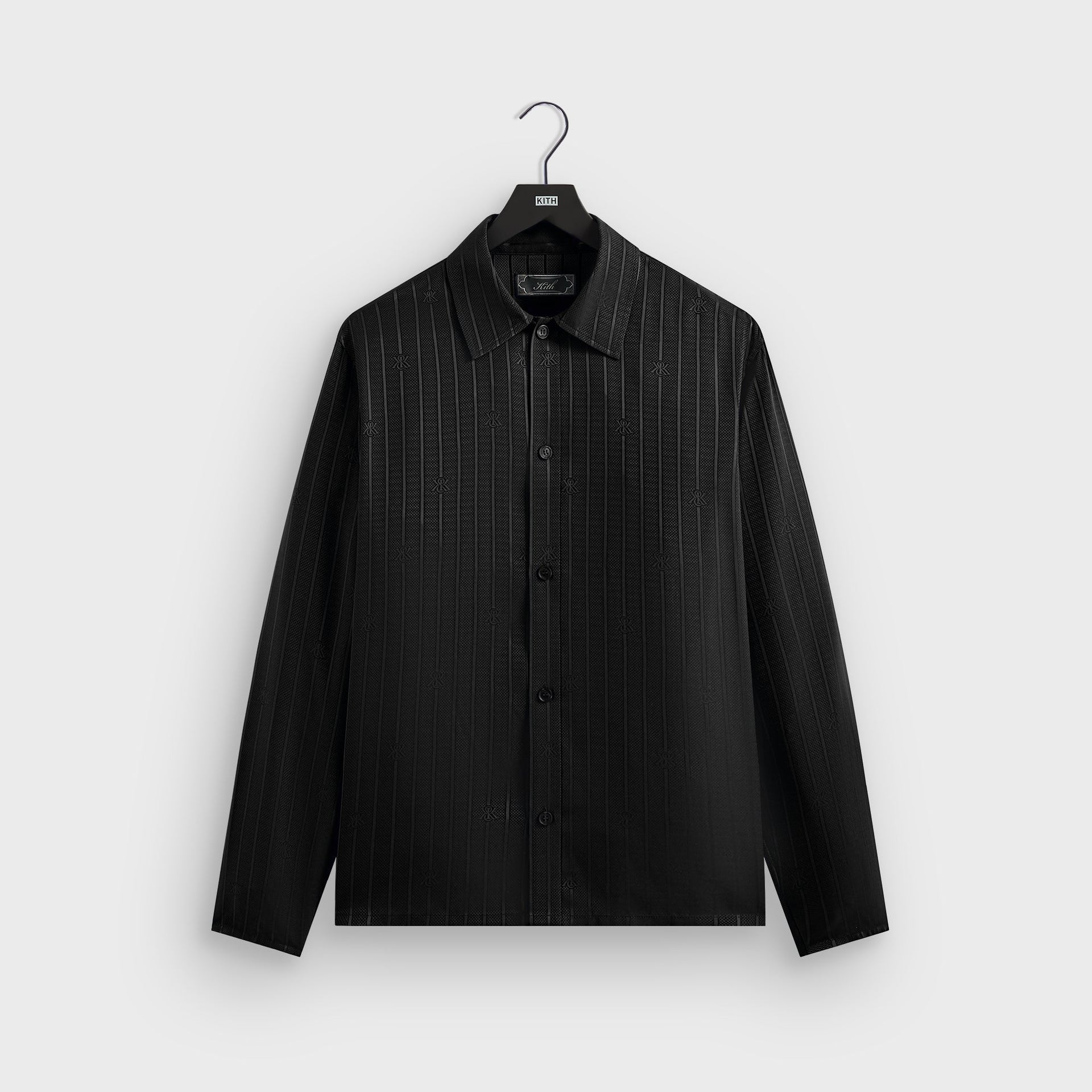 Kith Crest Logo Boxy Collared Overshirt - Black PH