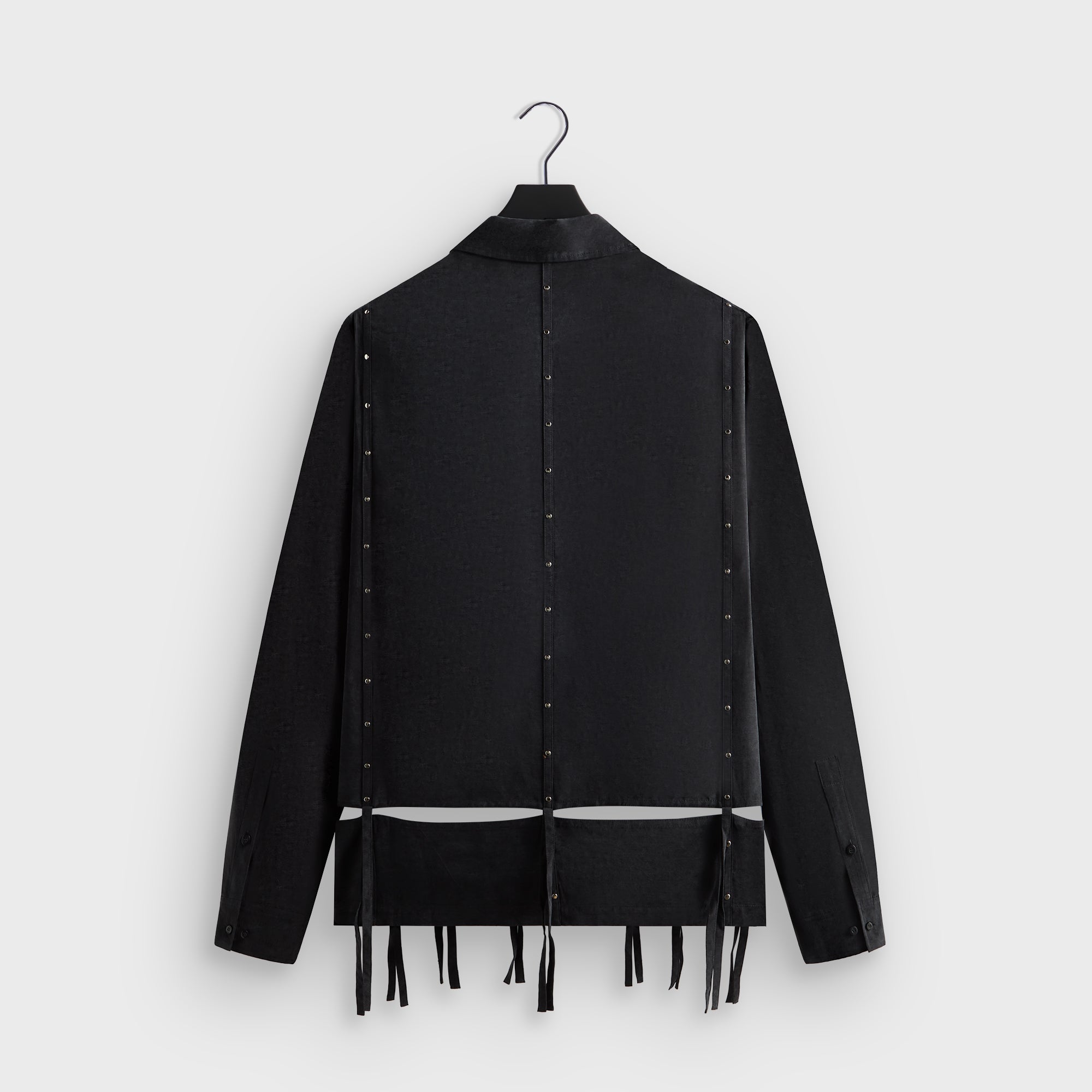 &Kin Ribbon Long Sleeve Boxy Collared Overshirt - Black – Kith