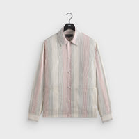 Kith Seersucker Long Sleeve Boxy Collared Overshirt - White