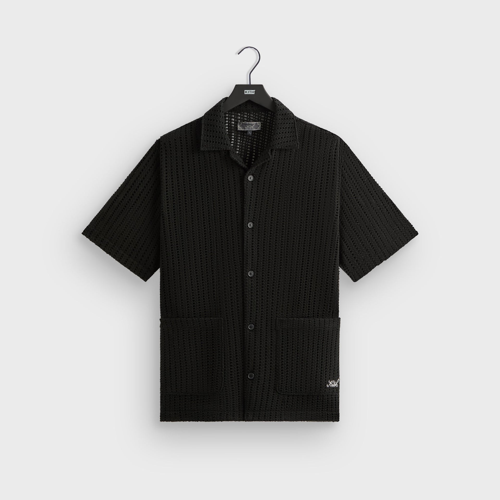 Kith Cotton Mesh Thompson Camp Collar Shirt - Black PH