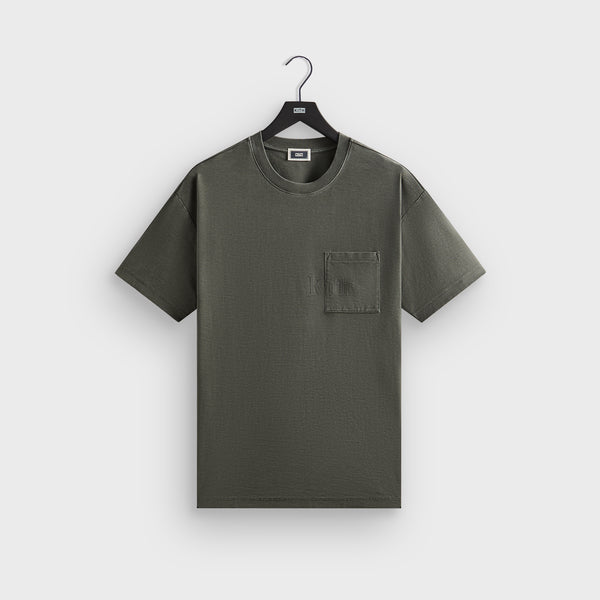 KITH キス　Quinn Pocket Tee USED加工　ロゴtシャツ Kith Quinn Pocket Tee shirt Off White Red Heavyweight fabric