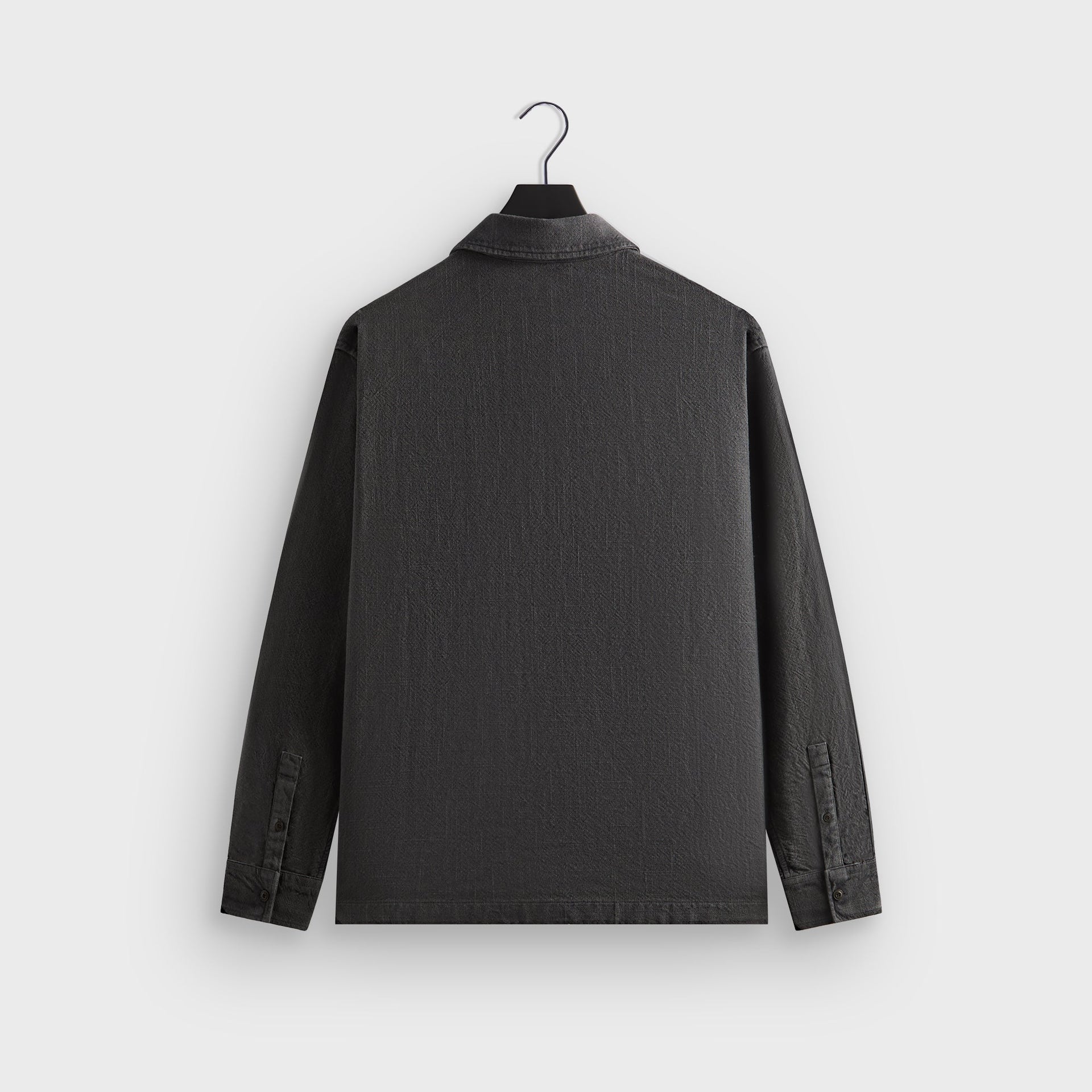 Kith Soft Woven Long Sleeve Boxy Collared Overshirt - Carbon PH