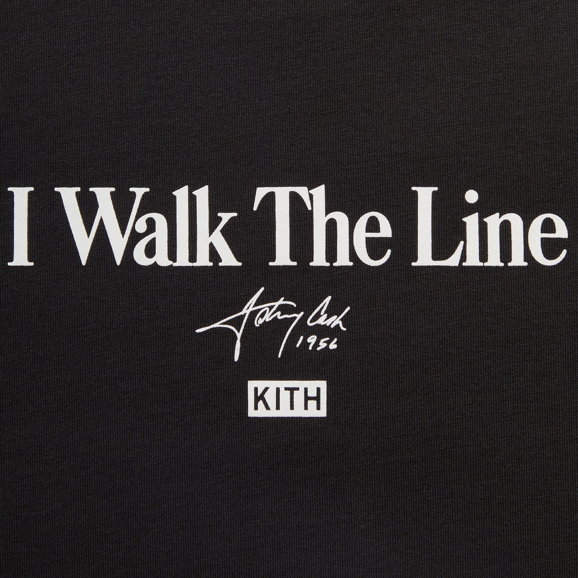 Kith Records for Johnny Cash I Walk The Line Lyrics Tee - Black