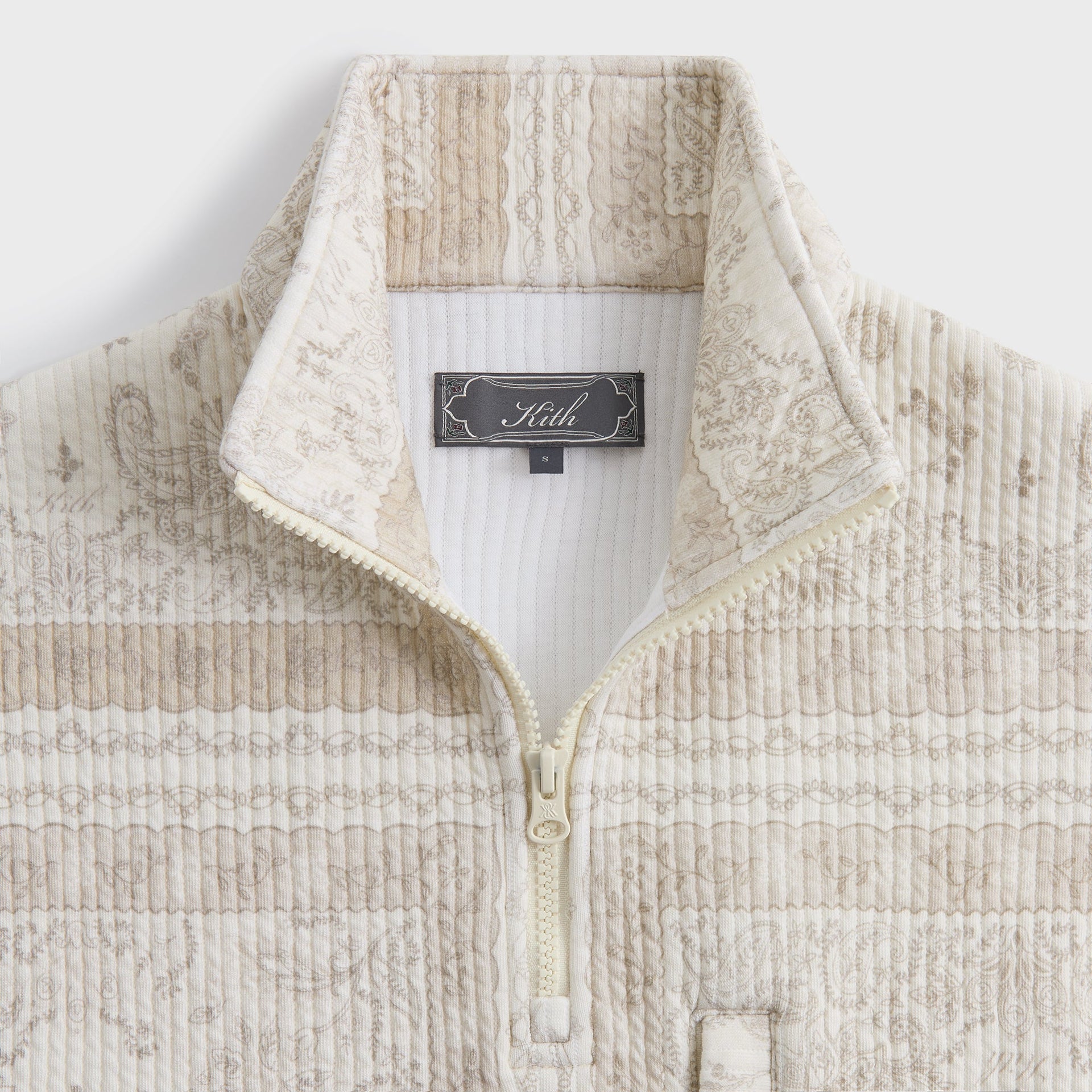 Kith Striped Interlock Claremont Quarter Zip - Canvas - PH