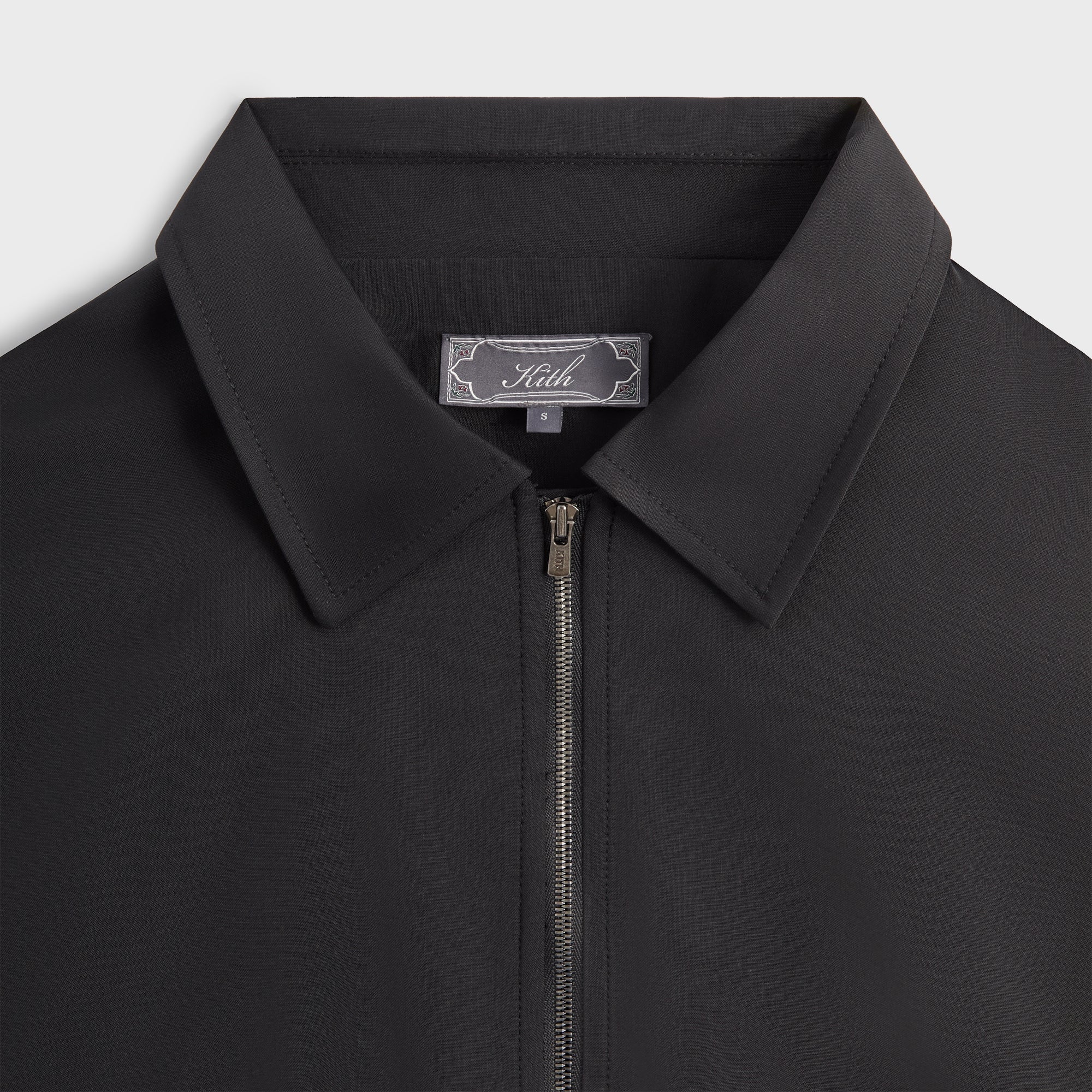 Kith Tropical Wool Marquis Zip Up Shirt - Black