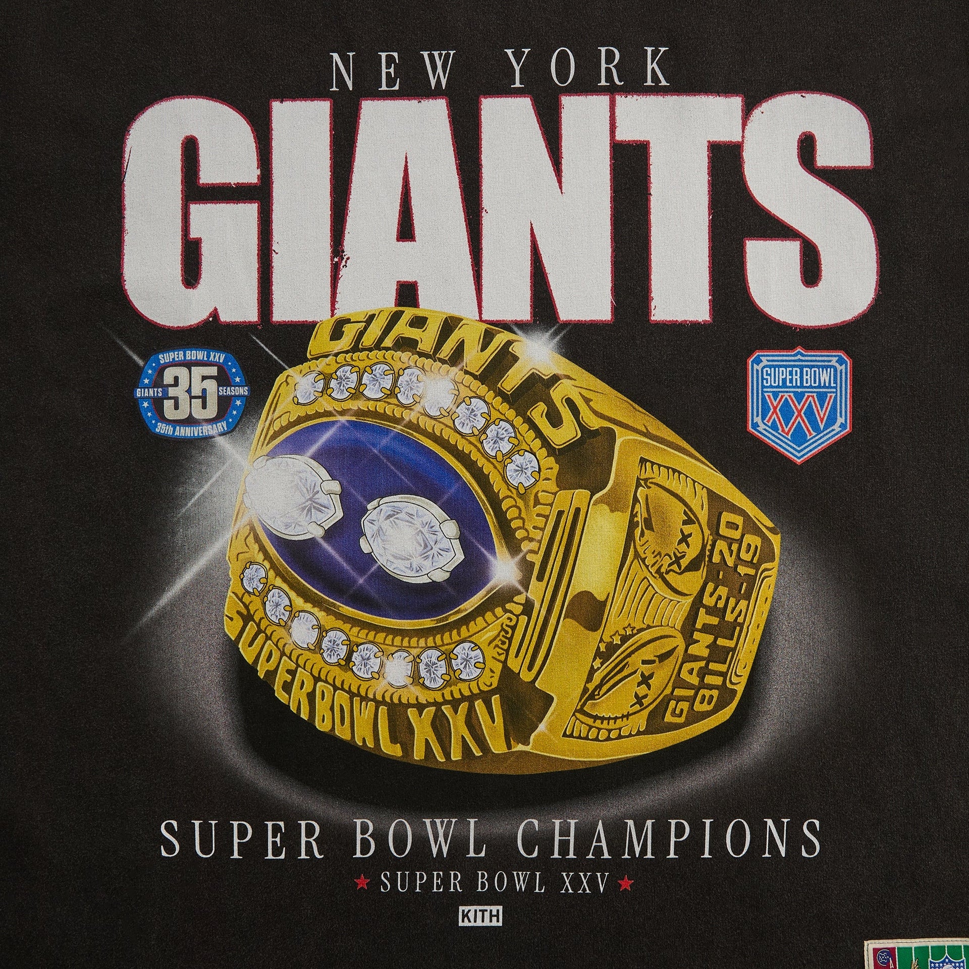 Kith for the NFL New York Giants Ring Vintage Jones Tee - Black - PH