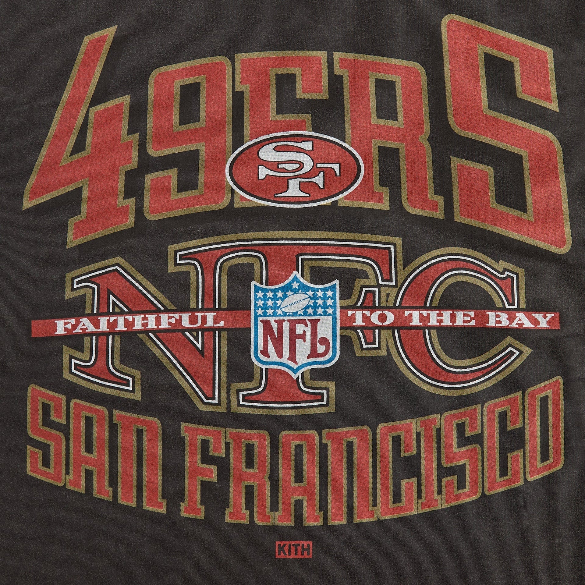 Kith for the NFL San Francisco 49ers XXL Vintage Jones Tee - Black - PH