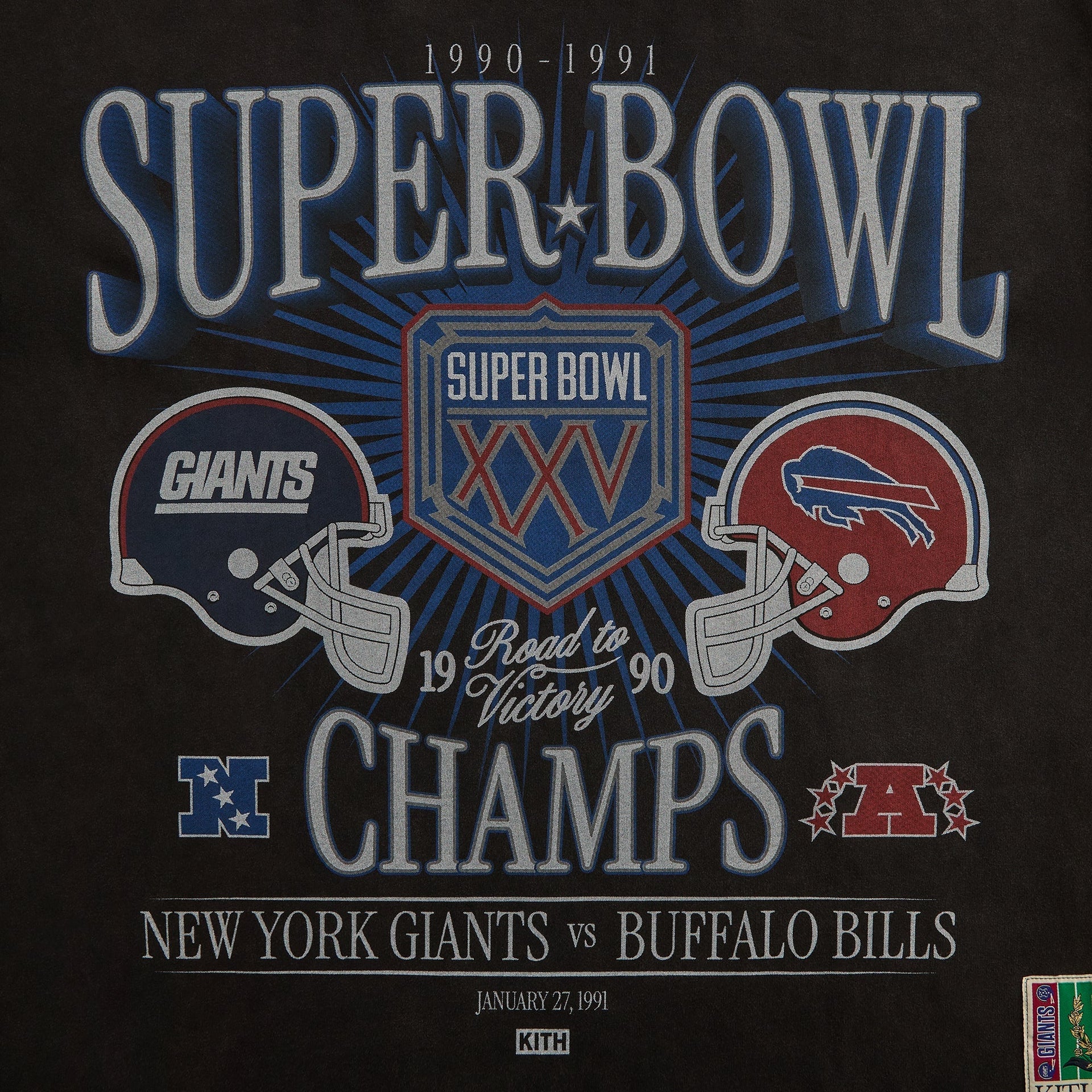 Kith for the NFL Super Bowl Vintage Bishop Tee - Black - PH