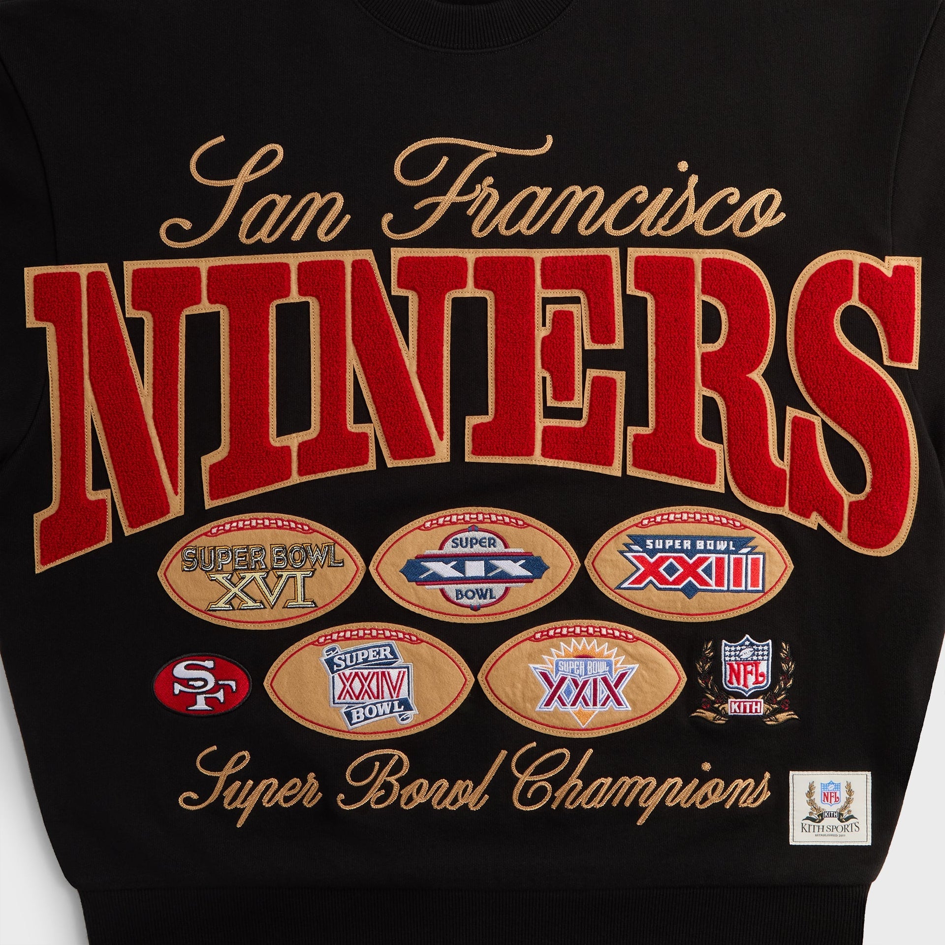 Kith for the NFL San Francisco 49ers Vintage Crewneck - Black - PH