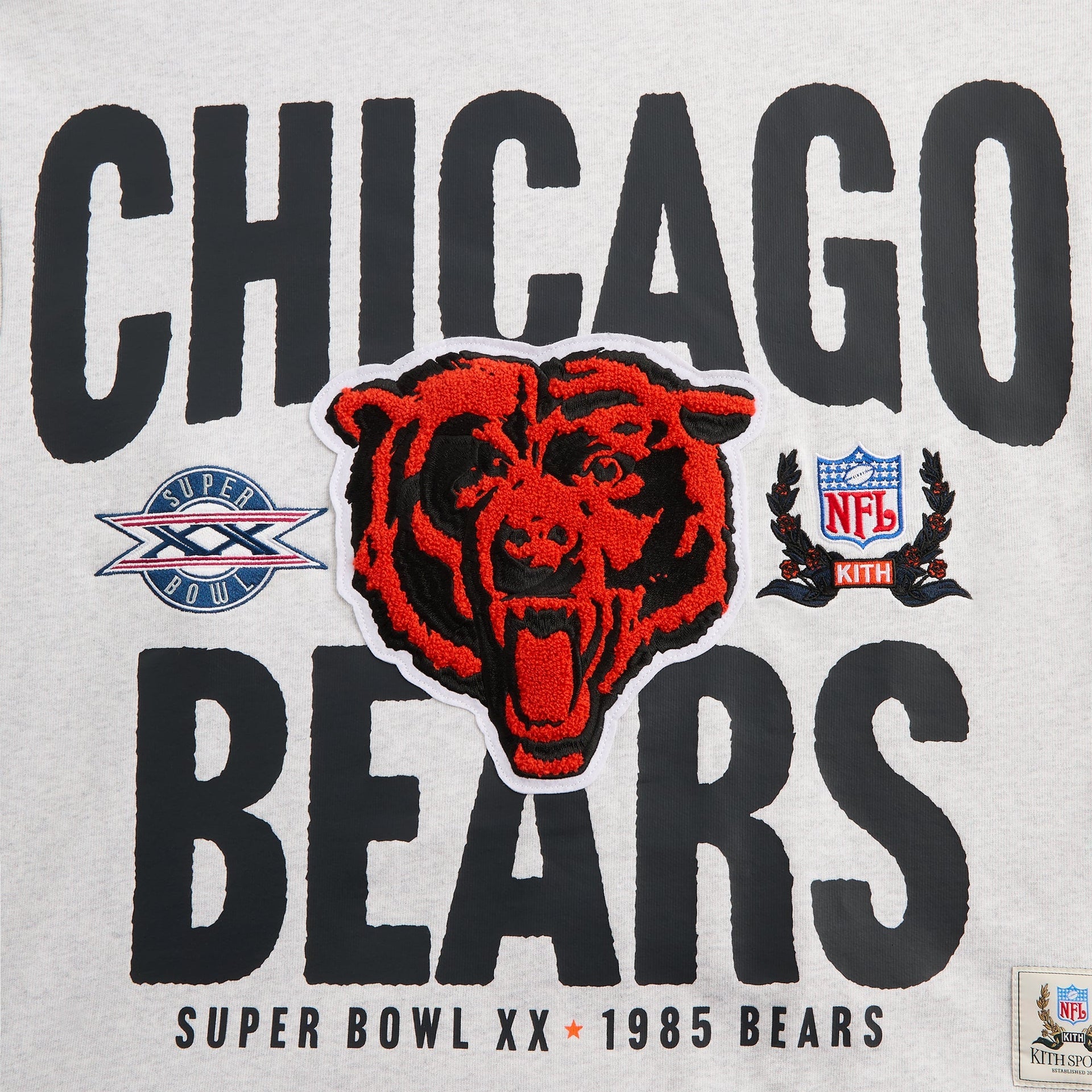 Kith for the NFL Chicago Bears 1985 Vintage Crewneck - Light Heather Grey - PH