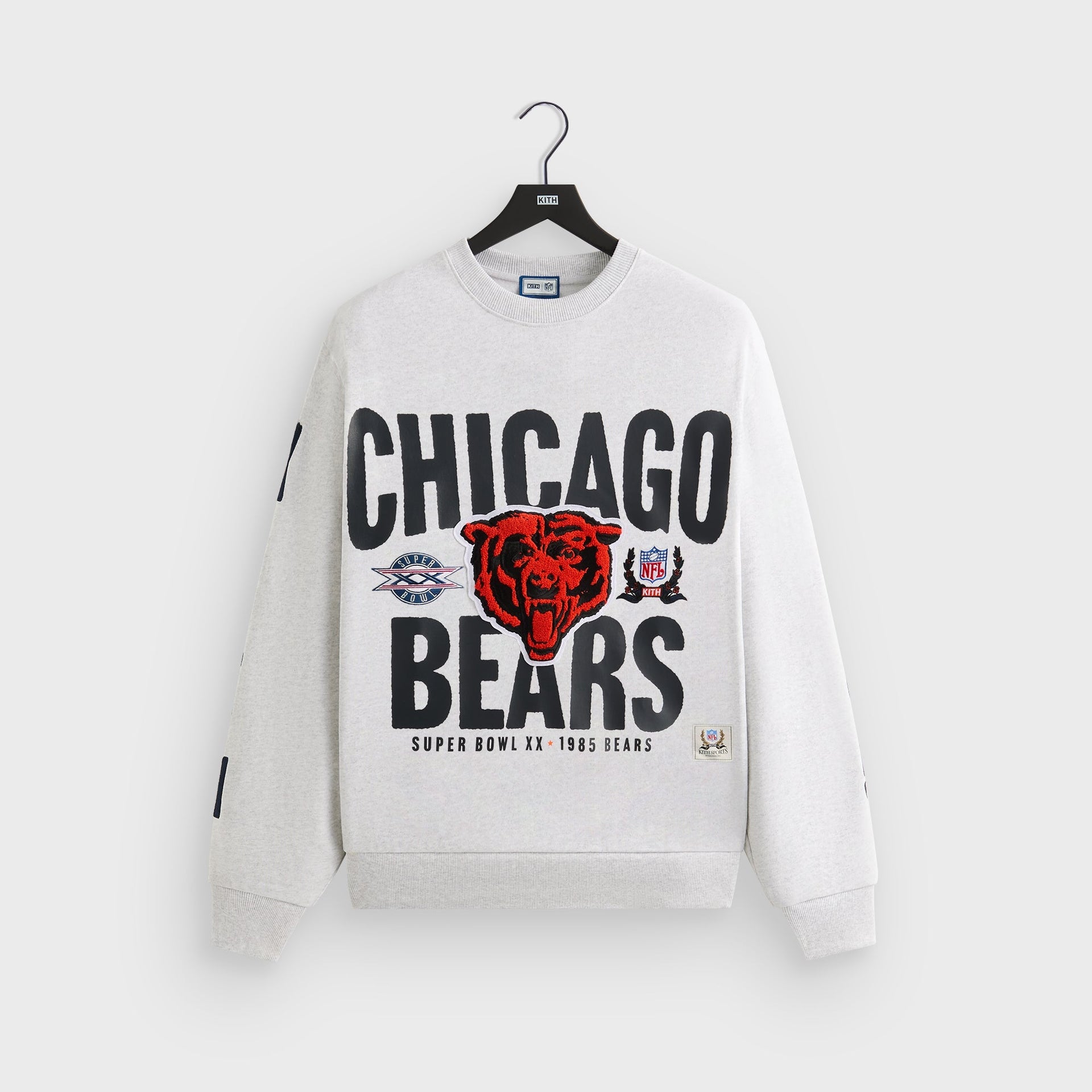 Kith for the NFL Chicago Bears 1985 Vintage Crewneck - Light Heather Grey - PH
