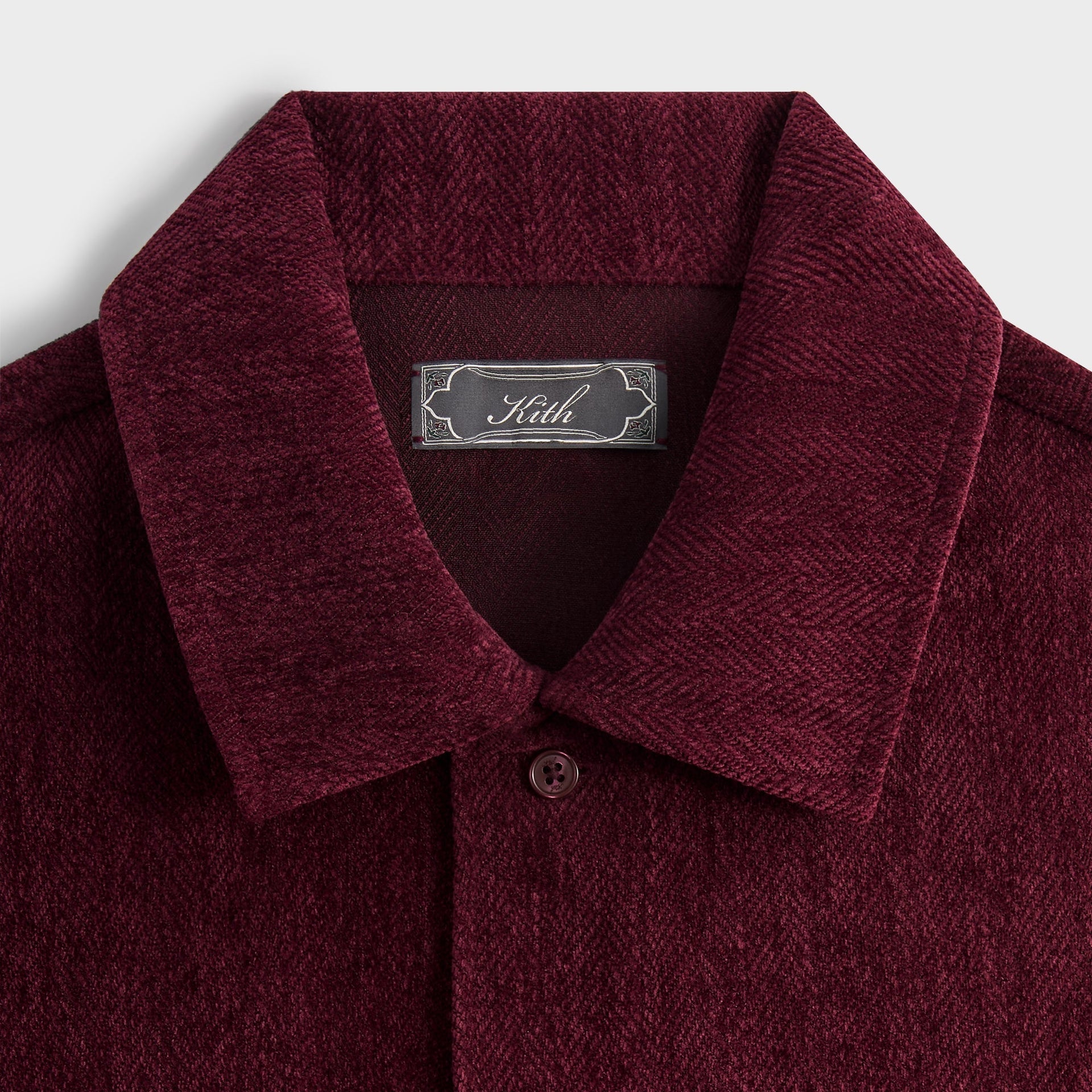 Kith Herringbone Velour Henson Buttondown - Magma - PH