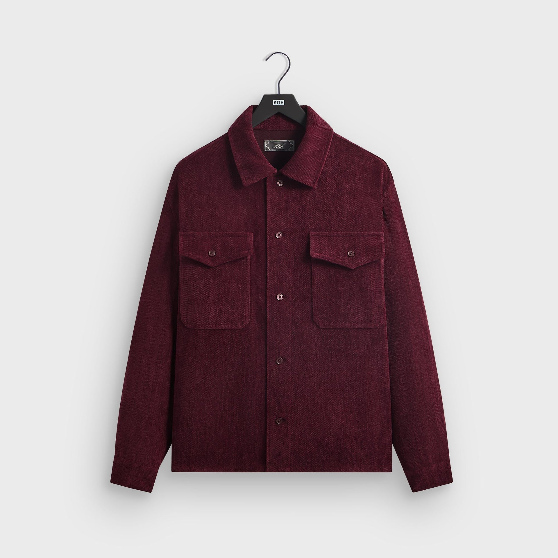 Kith Herringbone Velour Henson Buttondown - Magma - PH