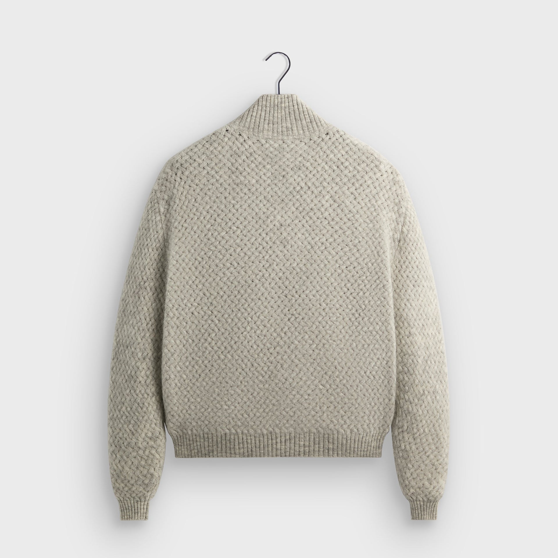&Kin Basketweave Mohair Wyona Full Zip - Medium Heather Grey - PH