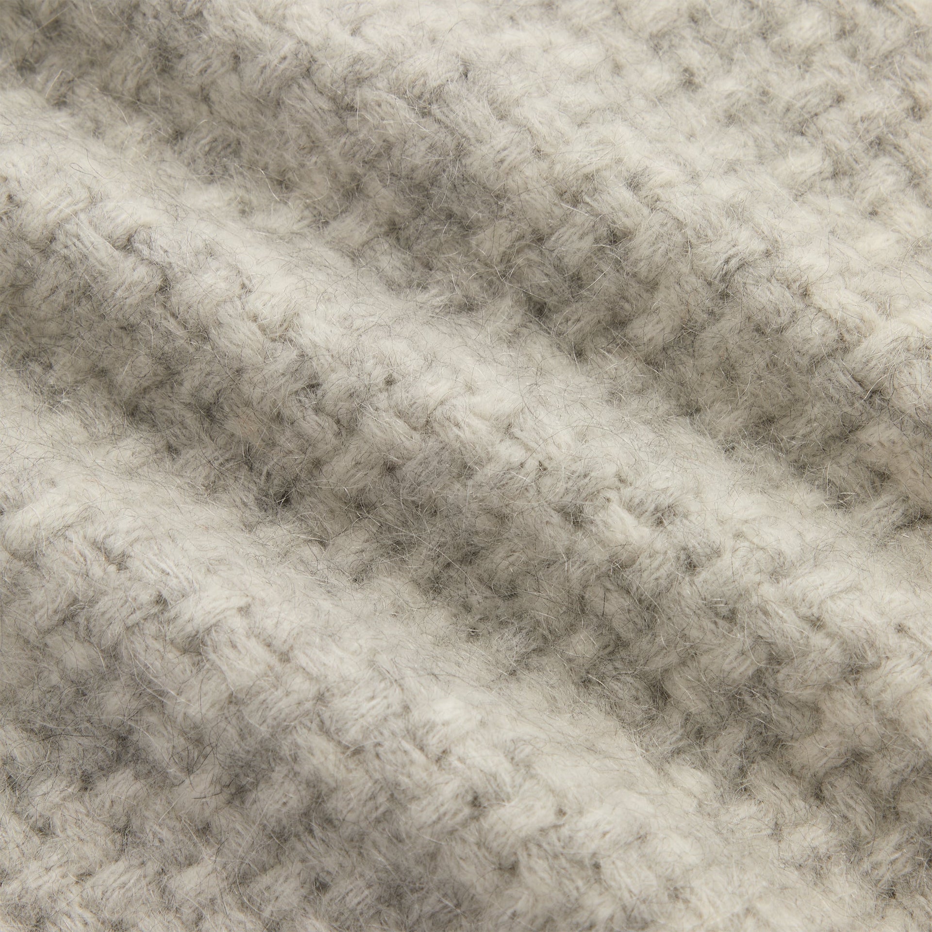 &Kin Basketweave Mohair Wyona Full Zip - Medium Heather Grey - PH