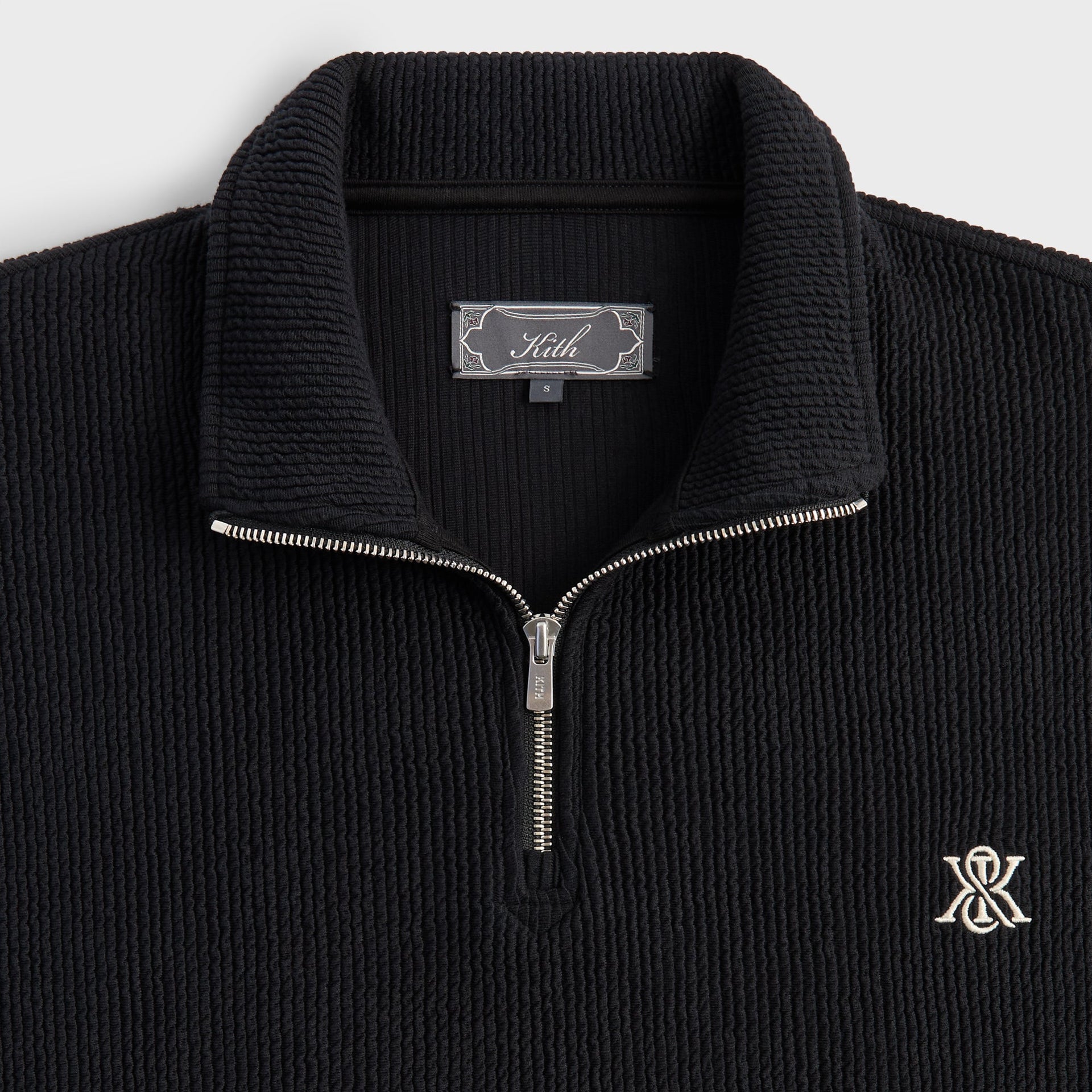 Kith Heavy Crepe Rib Knit Quarter Zip Nelson - Black - PH