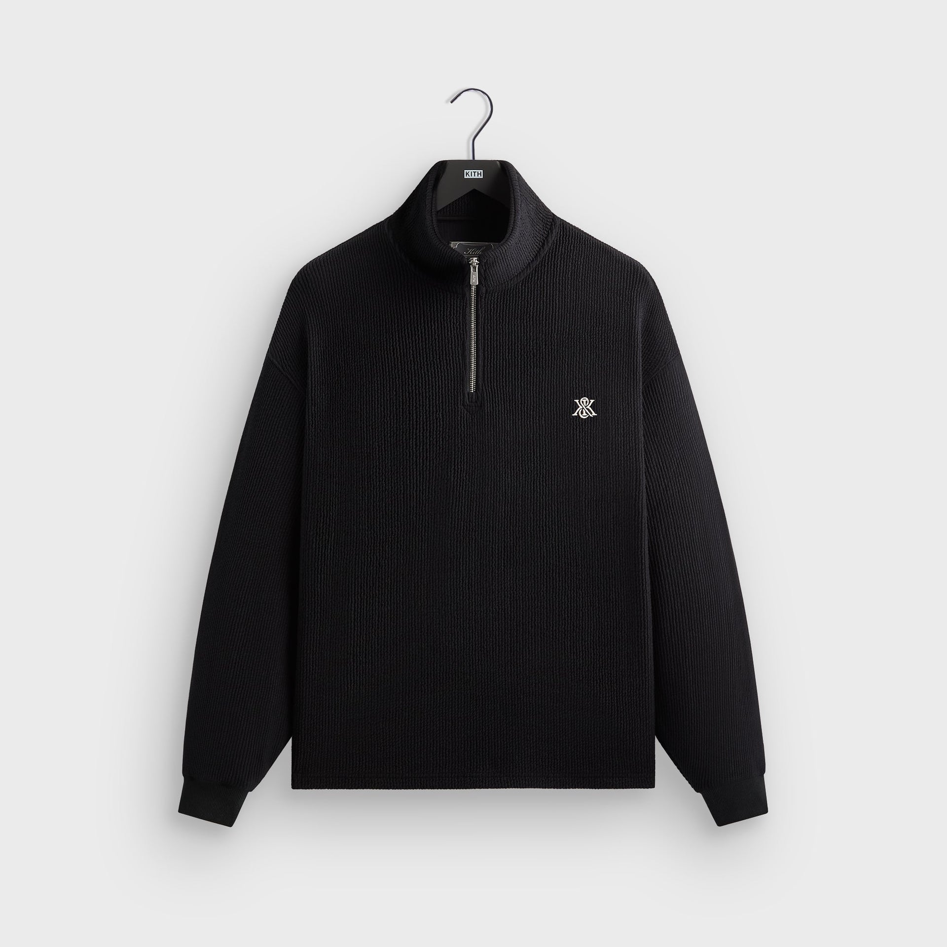 Kith Heavy Crepe Rib Knit Quarter Zip Nelson - Black - PH