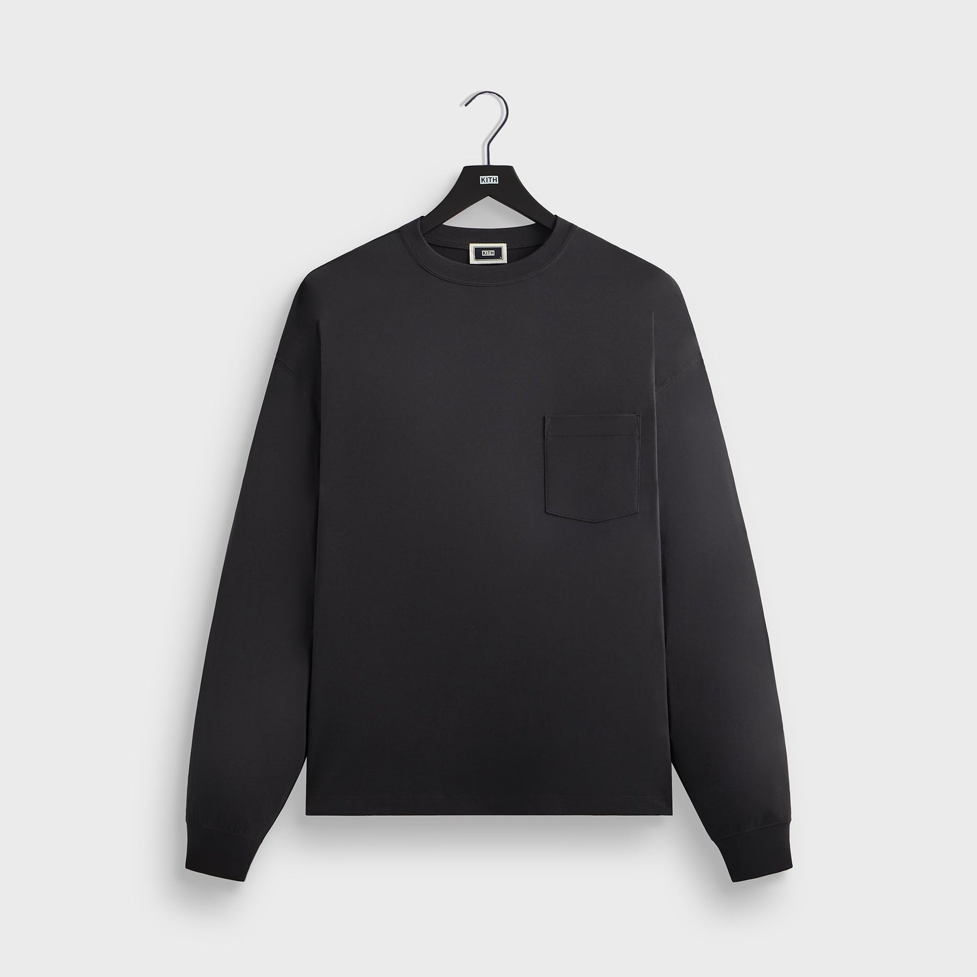 Kith Long Sleeve Leonard Pocket Tee - Carbon - PH