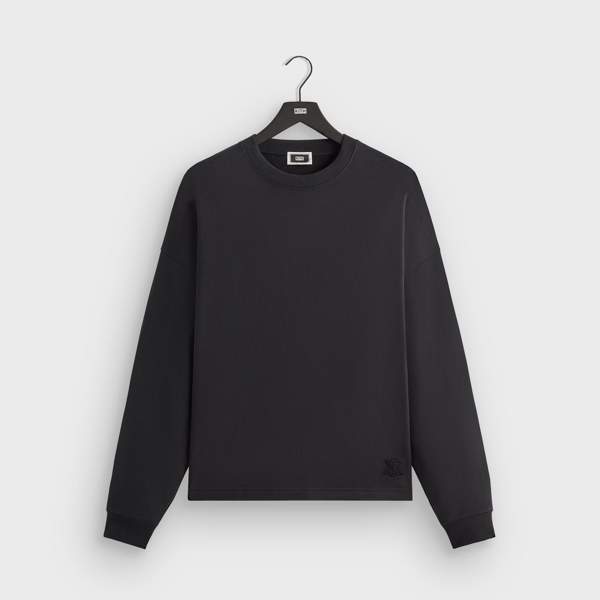 Kith Sueded French Terry Long Sleeve Lawson Tee - Black - PH