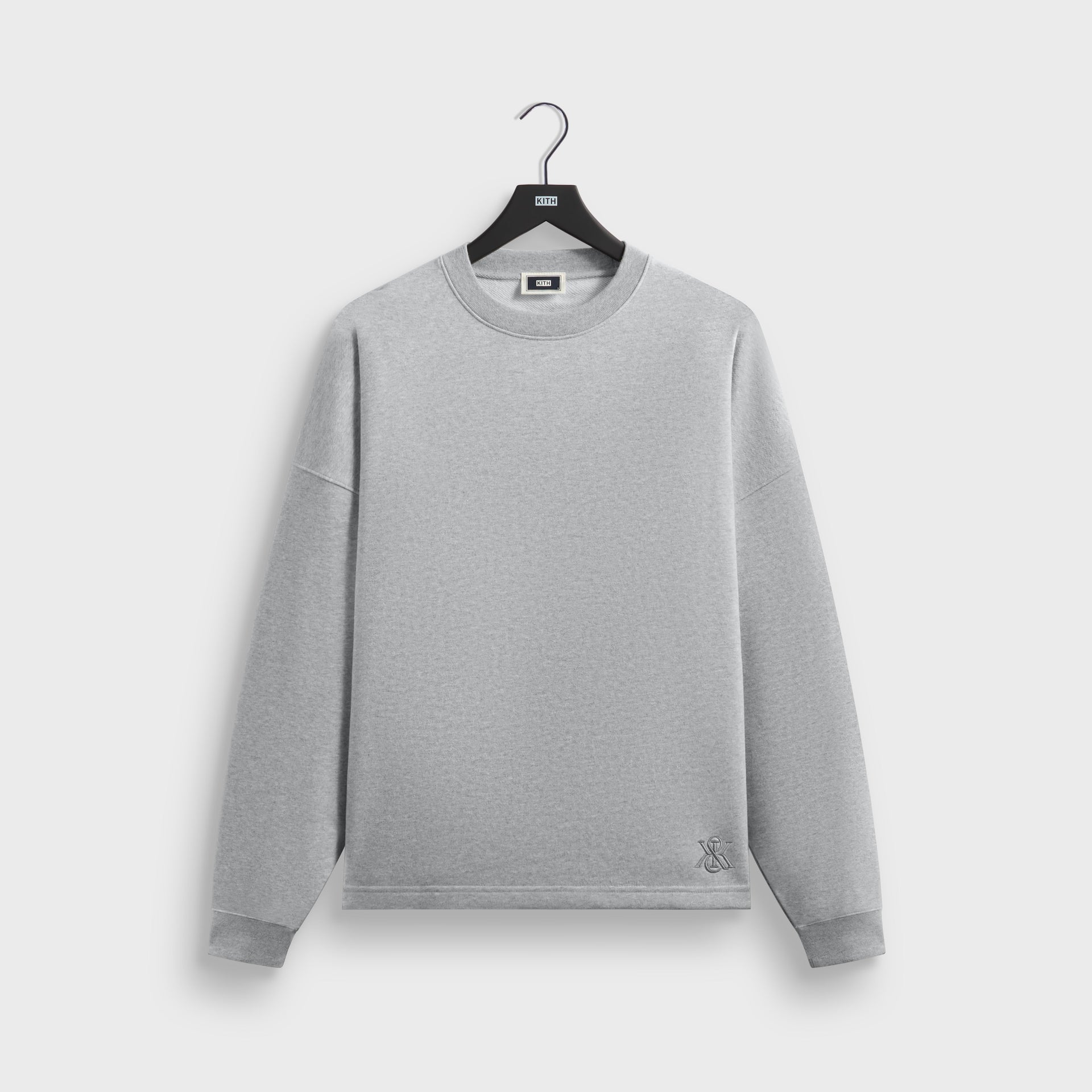 Kith Sueded French Terry Long Sleeve Lawson Tee - Mid Heather Grey - PH