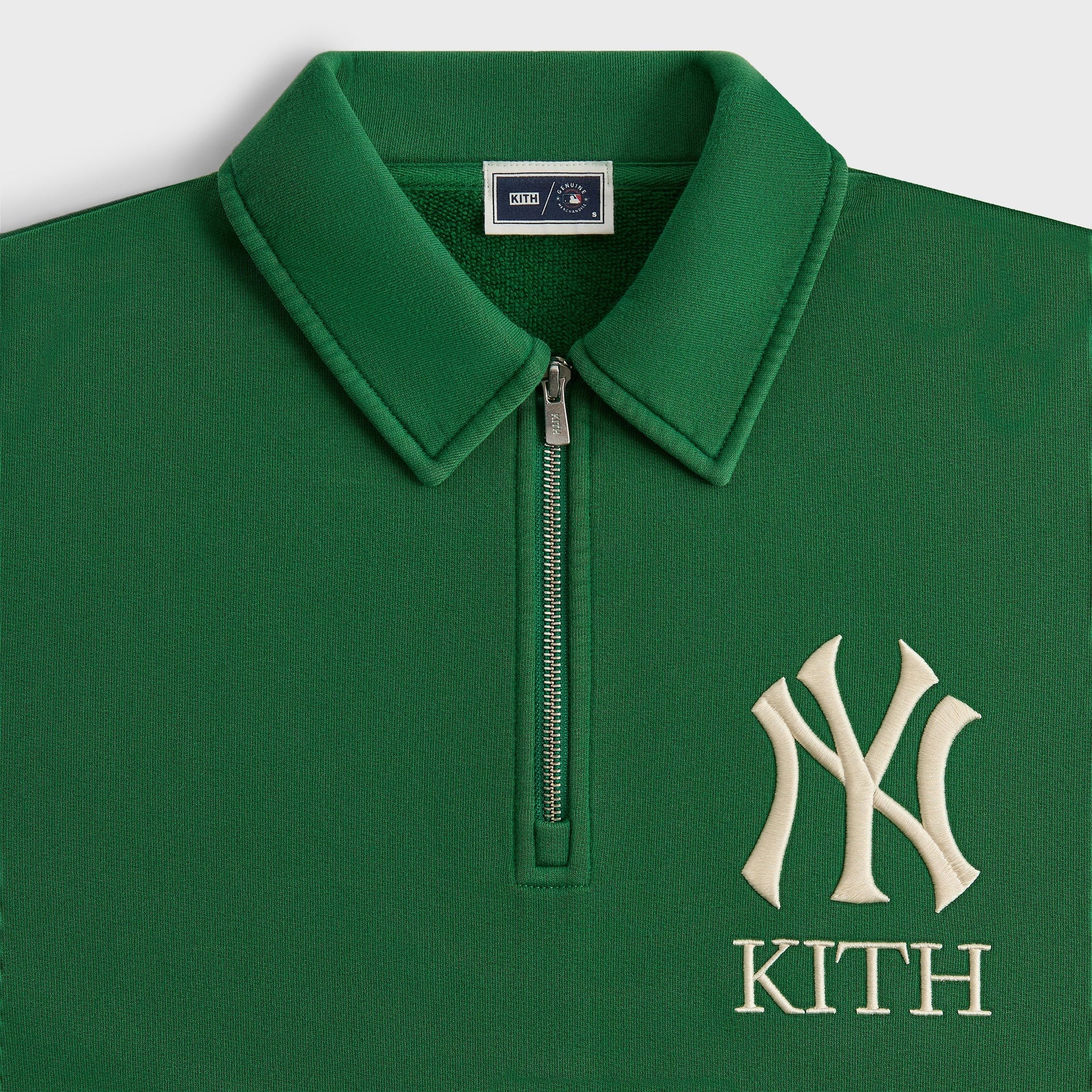 Kith for the New York Yankees Quarter Zip Popover Sweatshirt - Kelly - PH