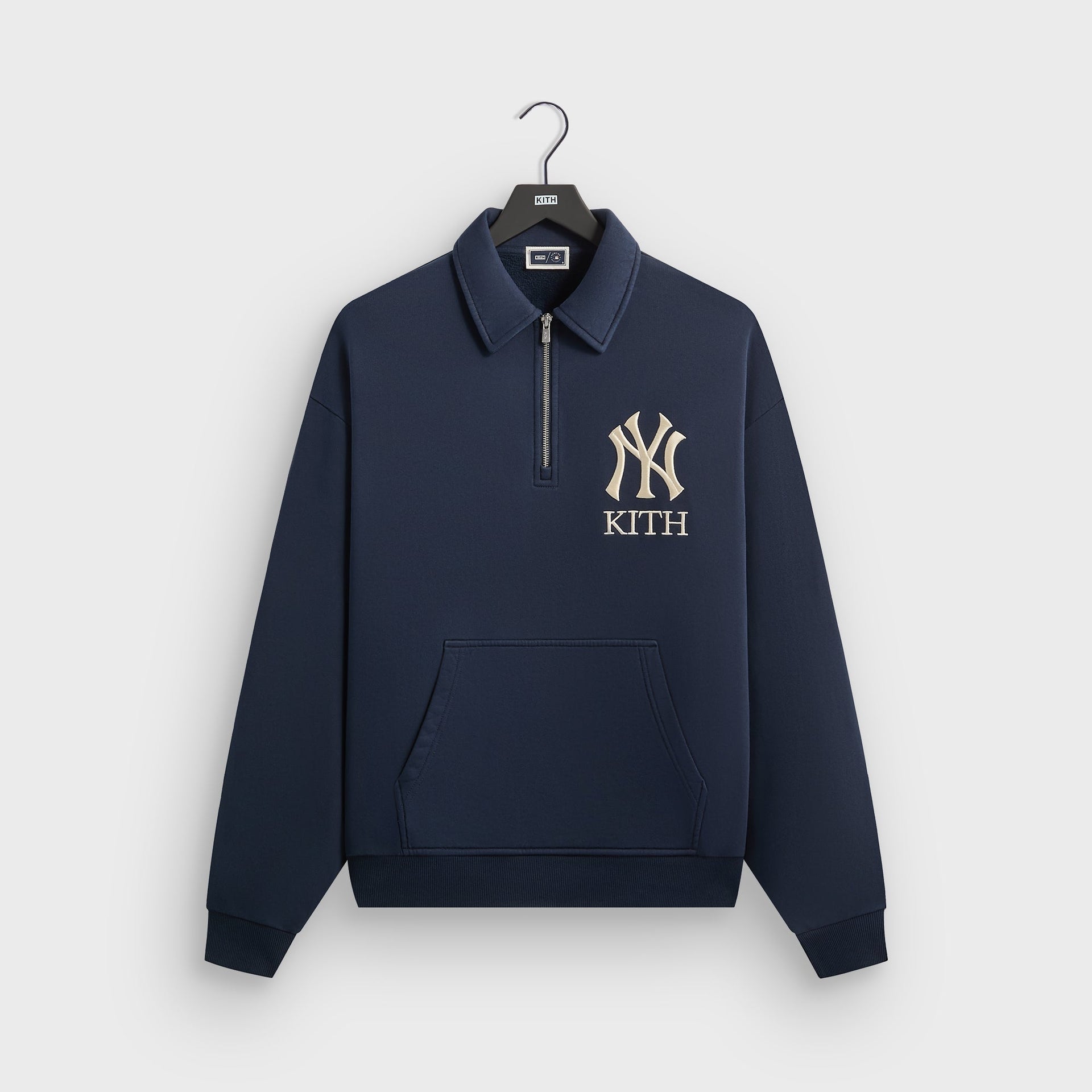 Kith for the New York Yankees Quarter Zip Popover Sweatshirt - Nocturnal - PH