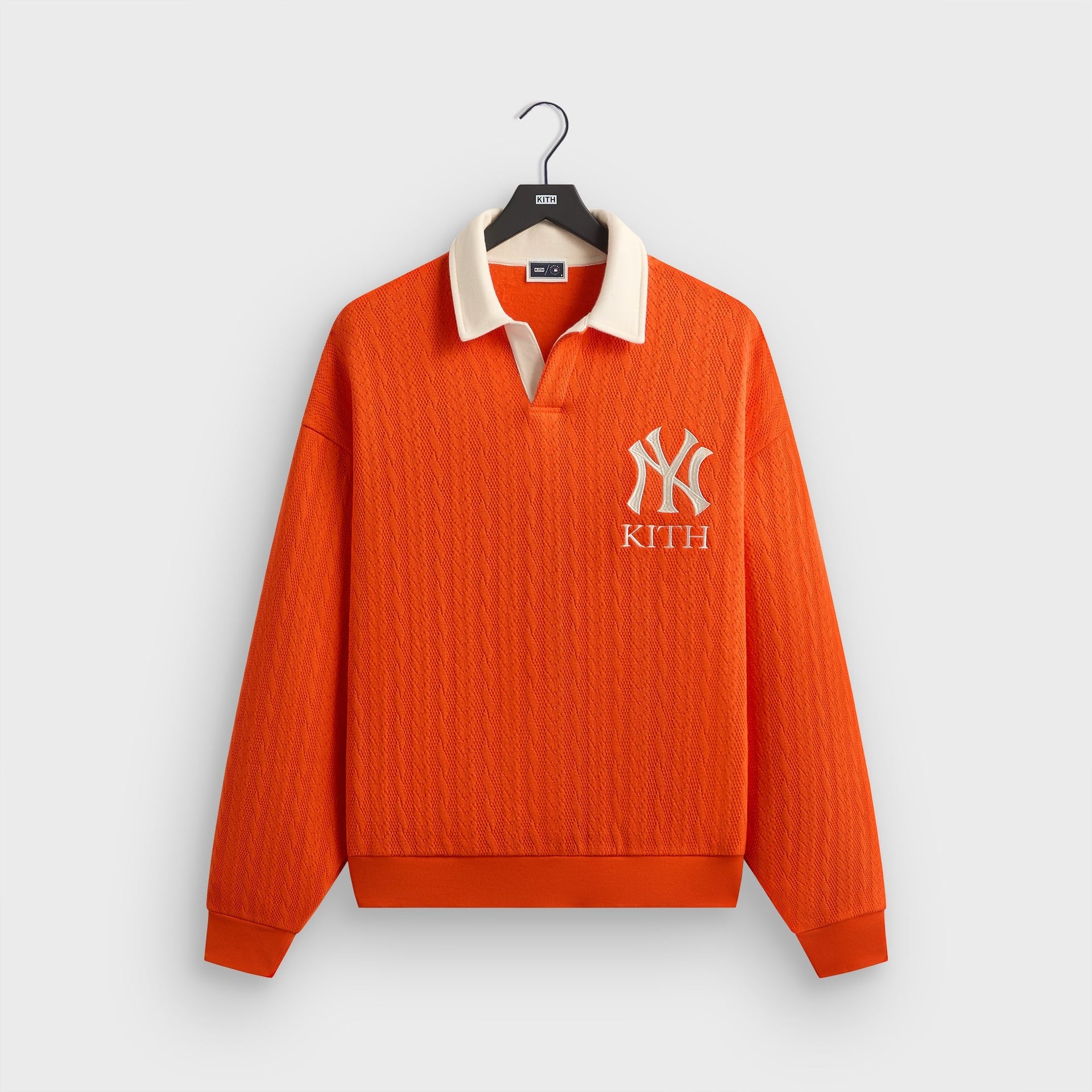 Kith for the New York Yankees Cable Fleece Nelson Sweatshirt - Poppy - PH