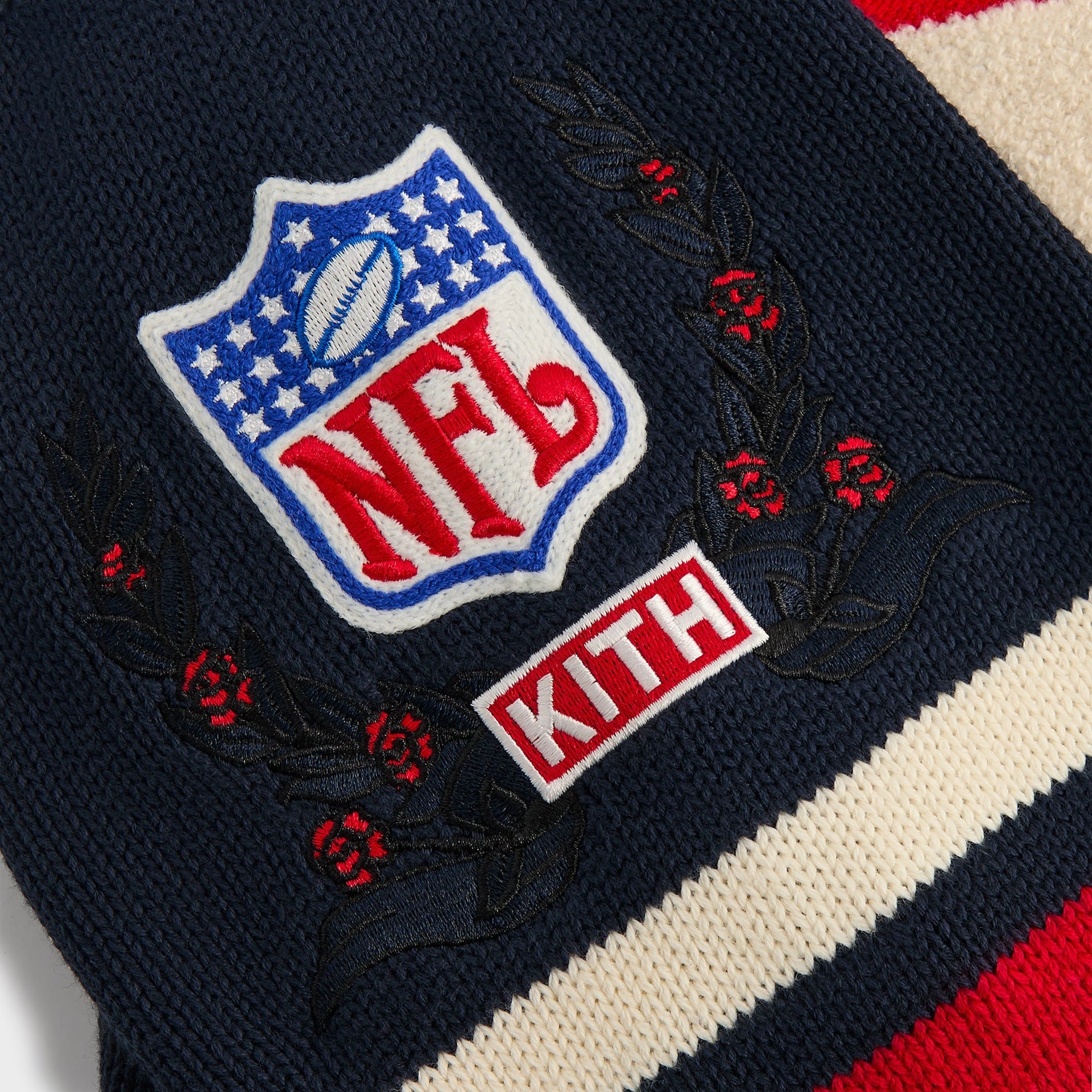 Kith for the NFL New York Giants V-Neck Beau Knit Sweater - Nocturnal - PH